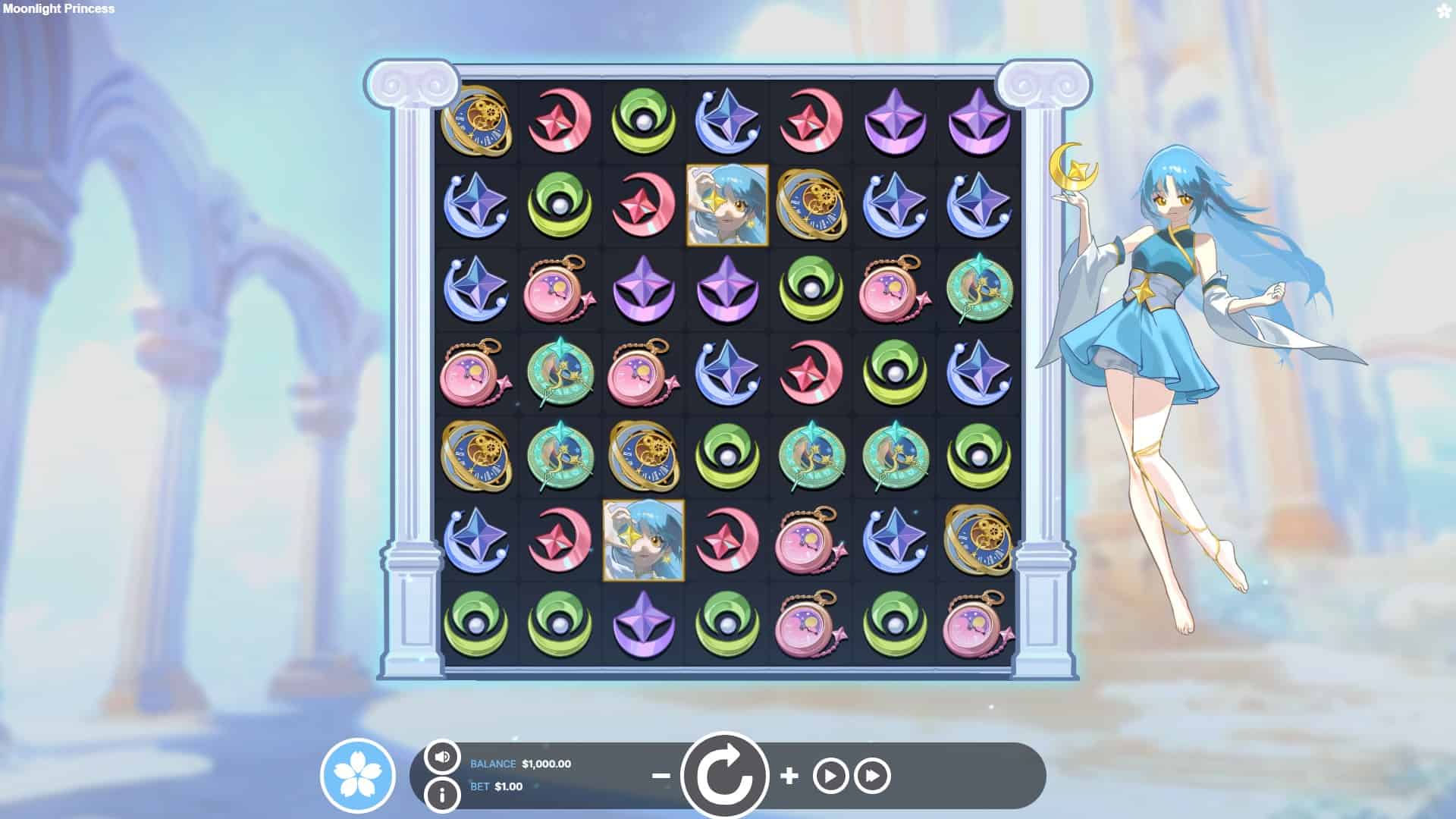 Moonlight Princess slot gameplay reels