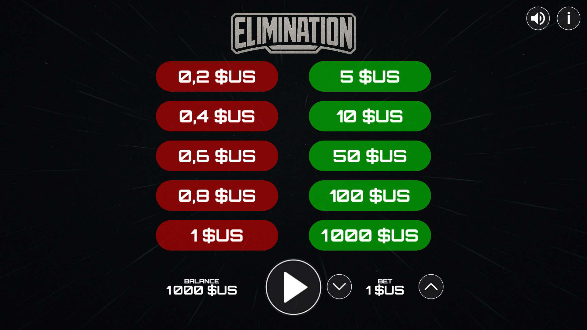 Elimination bonus buy menu