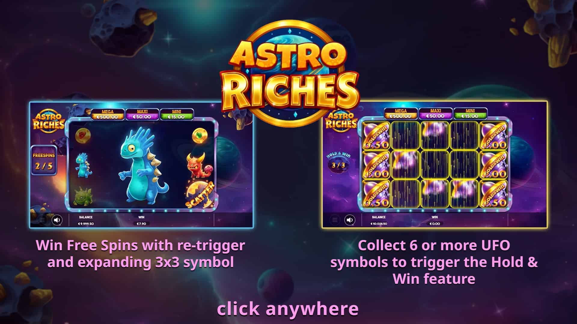 Astro Riches slot intro screen