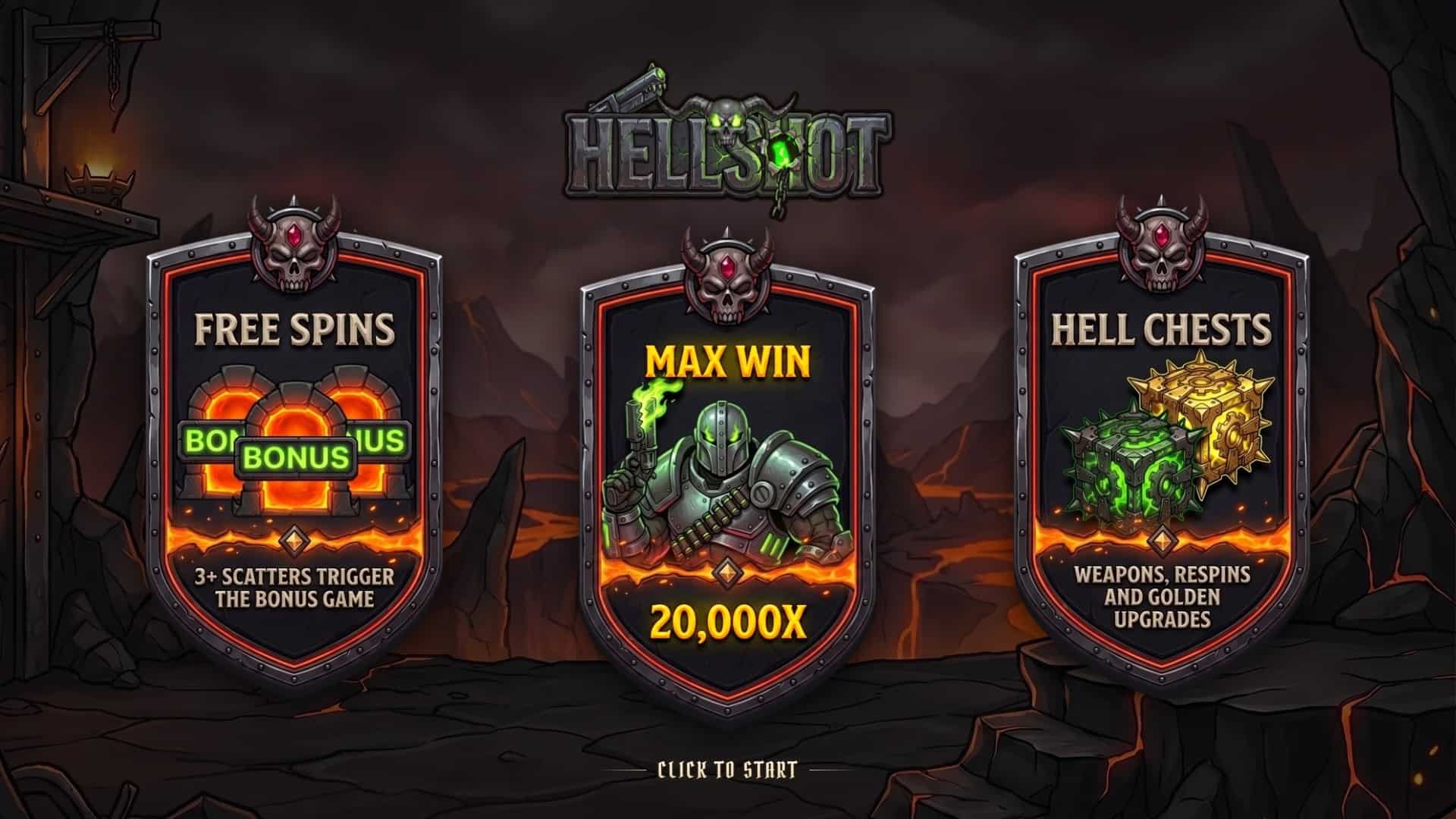 Hellshot slot intro screen