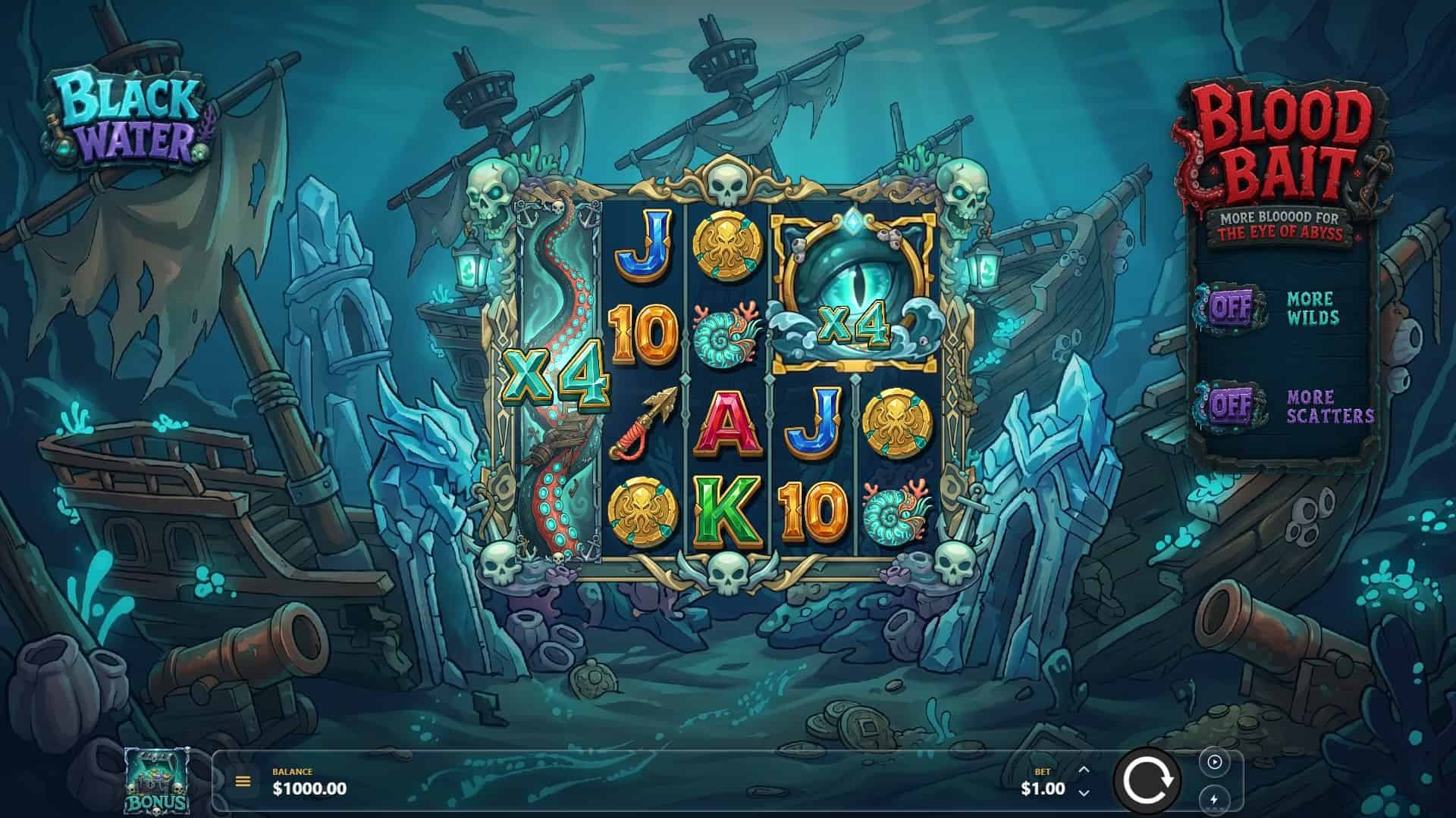 Blackwater slot gameplay reels