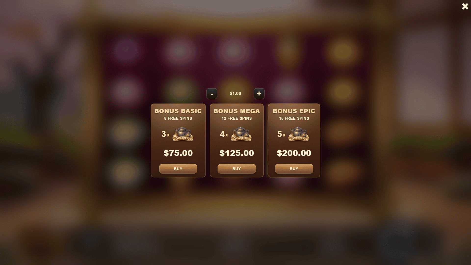 Sakura Delight bonus buy menu