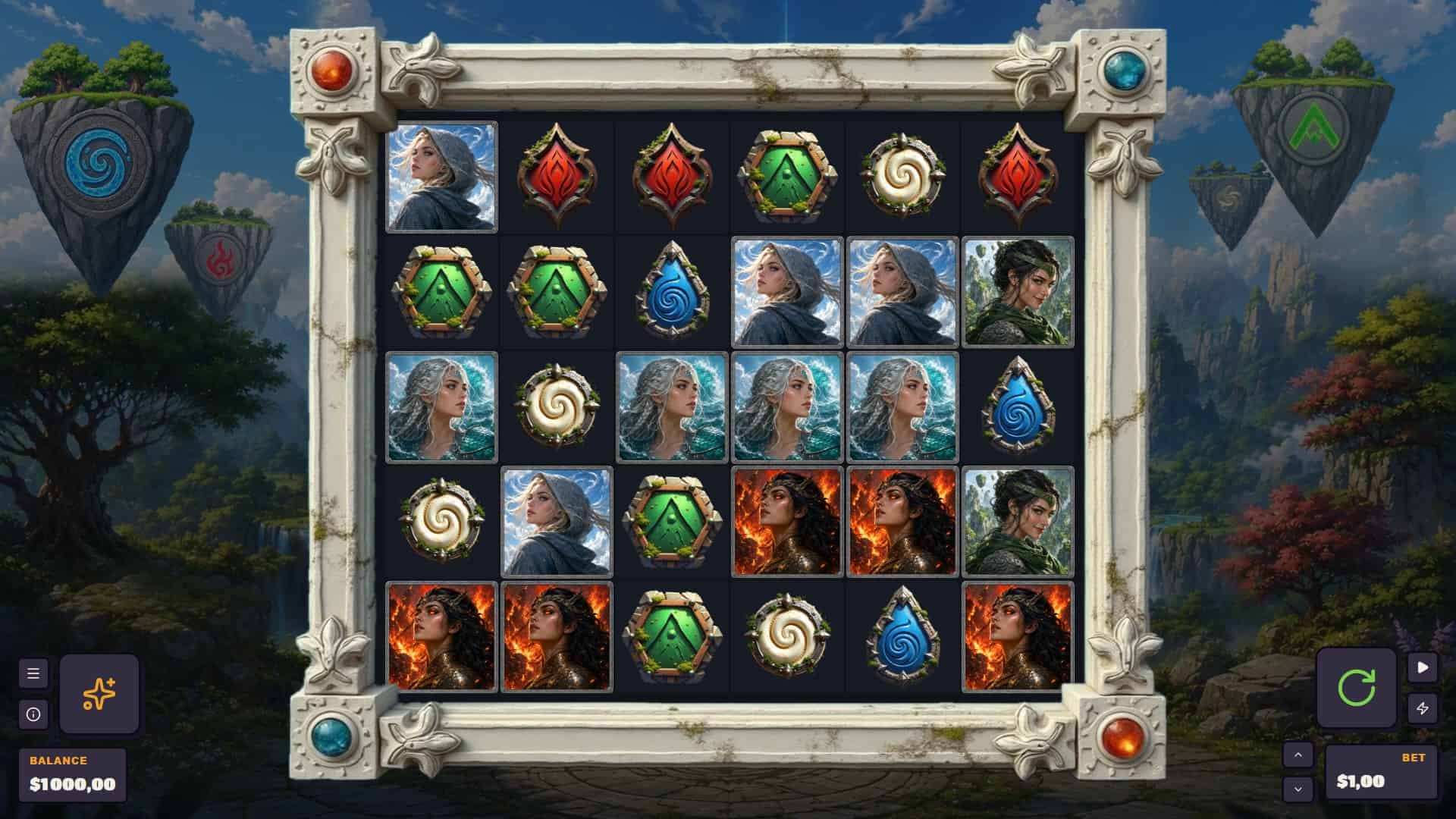 Fourfold slot gameplay reels