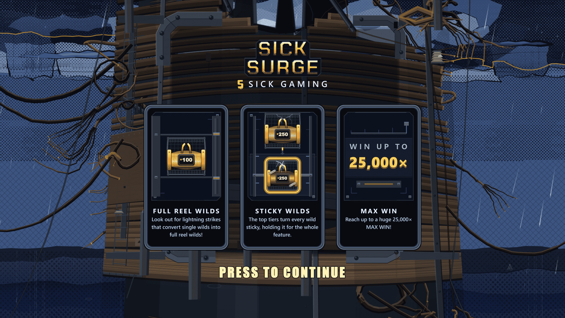 Sick Surge slot intro screen