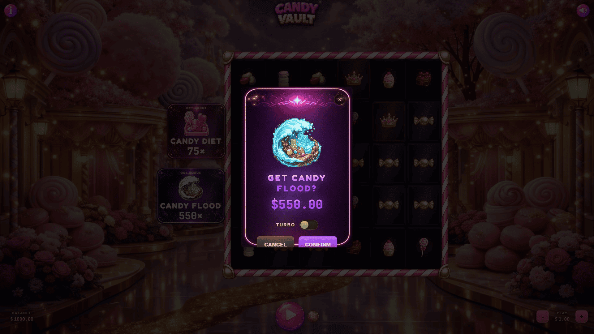 Candy Vault bonus buy menu