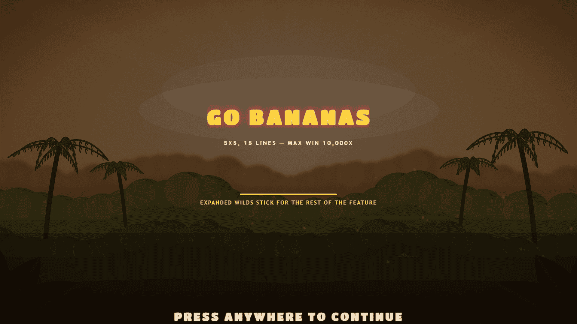 Go Bananas! slot intro screen