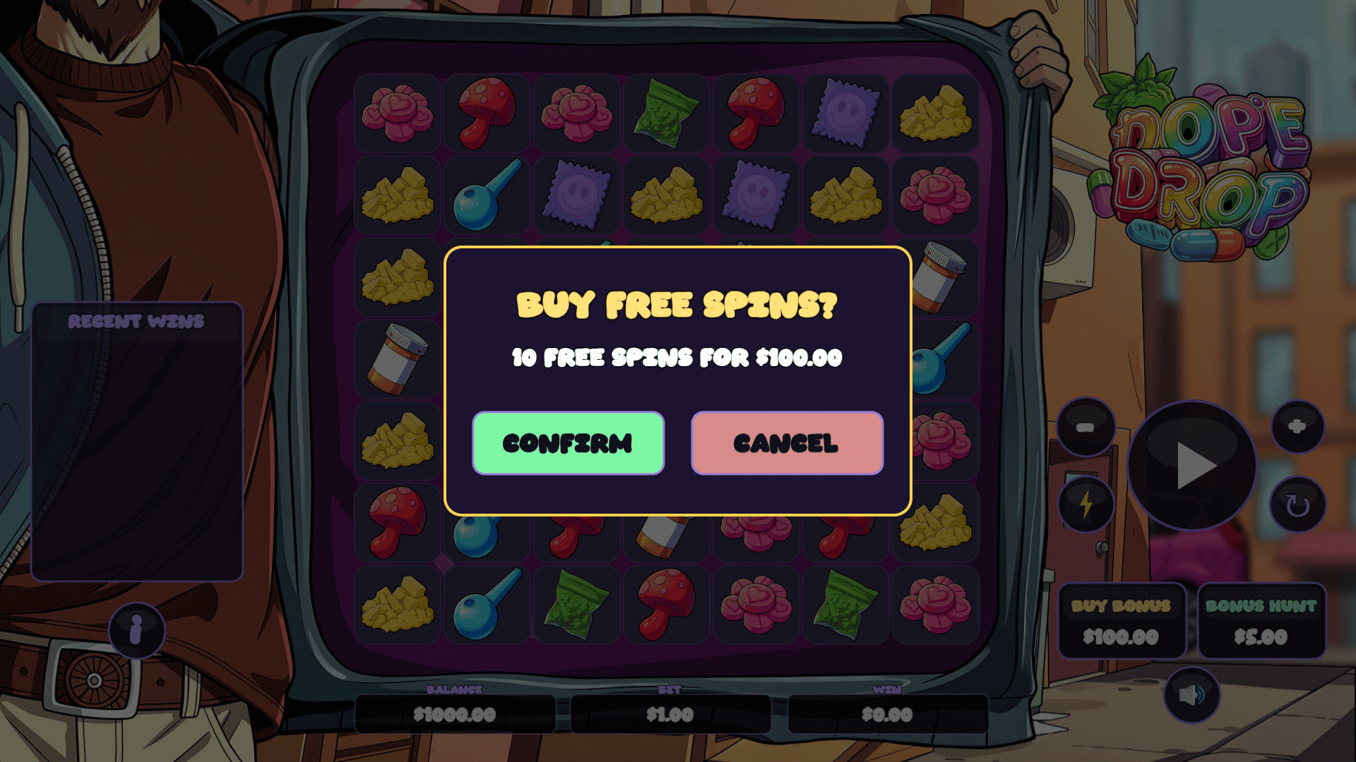 Dope Drop bonus buy menu