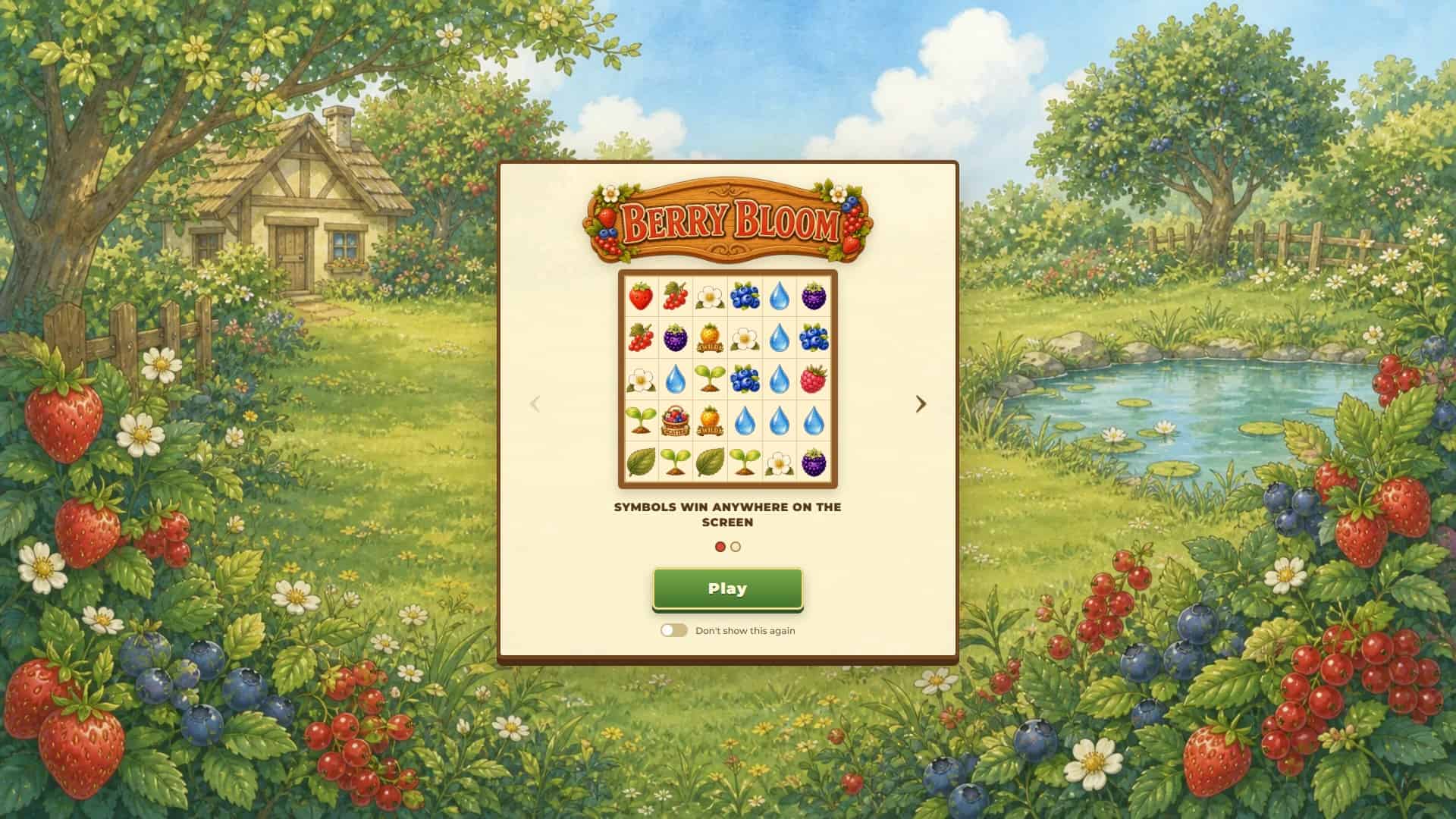 Berry bloom slot intro screen