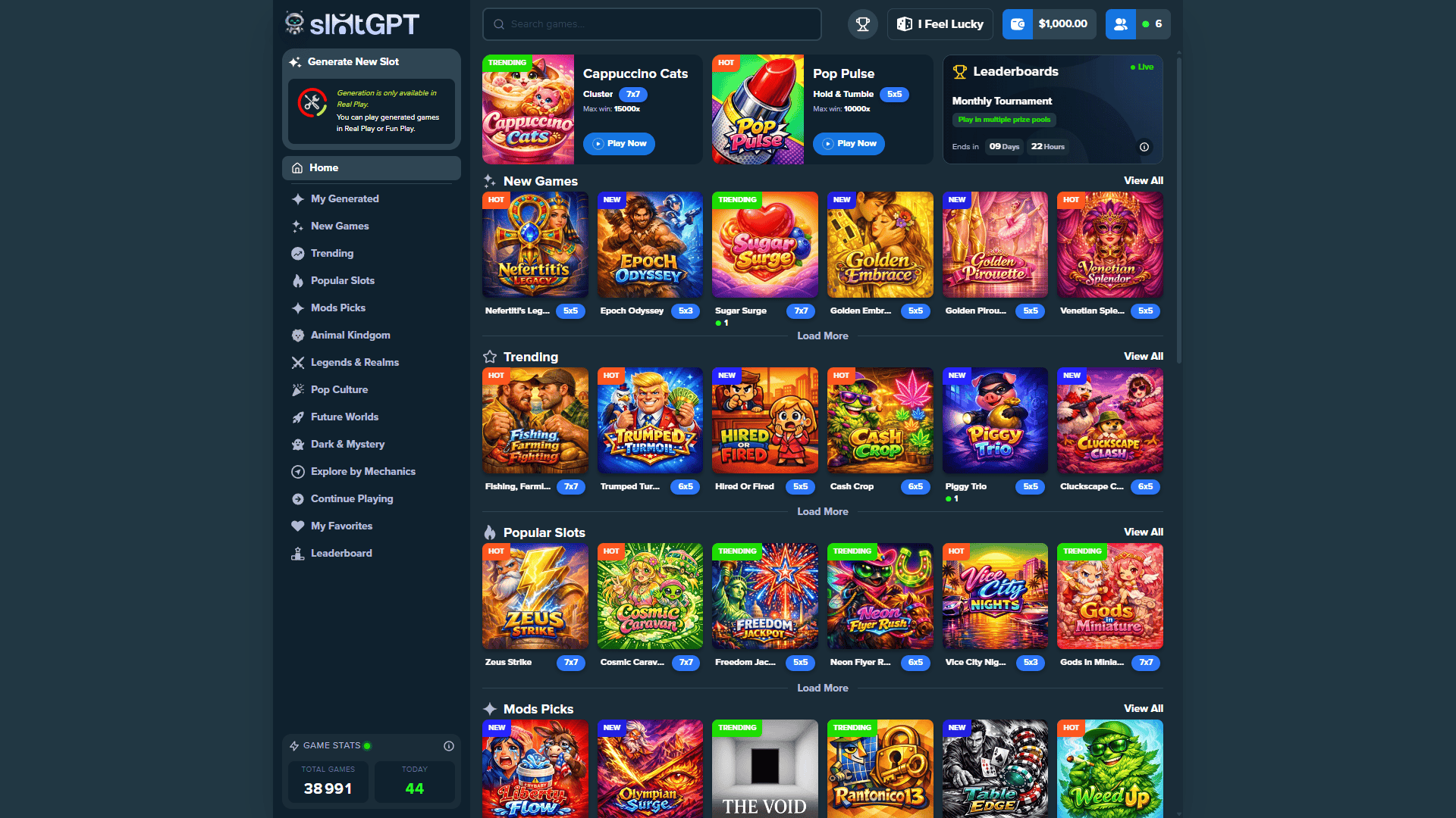 SlotGPT slot gameplay reels