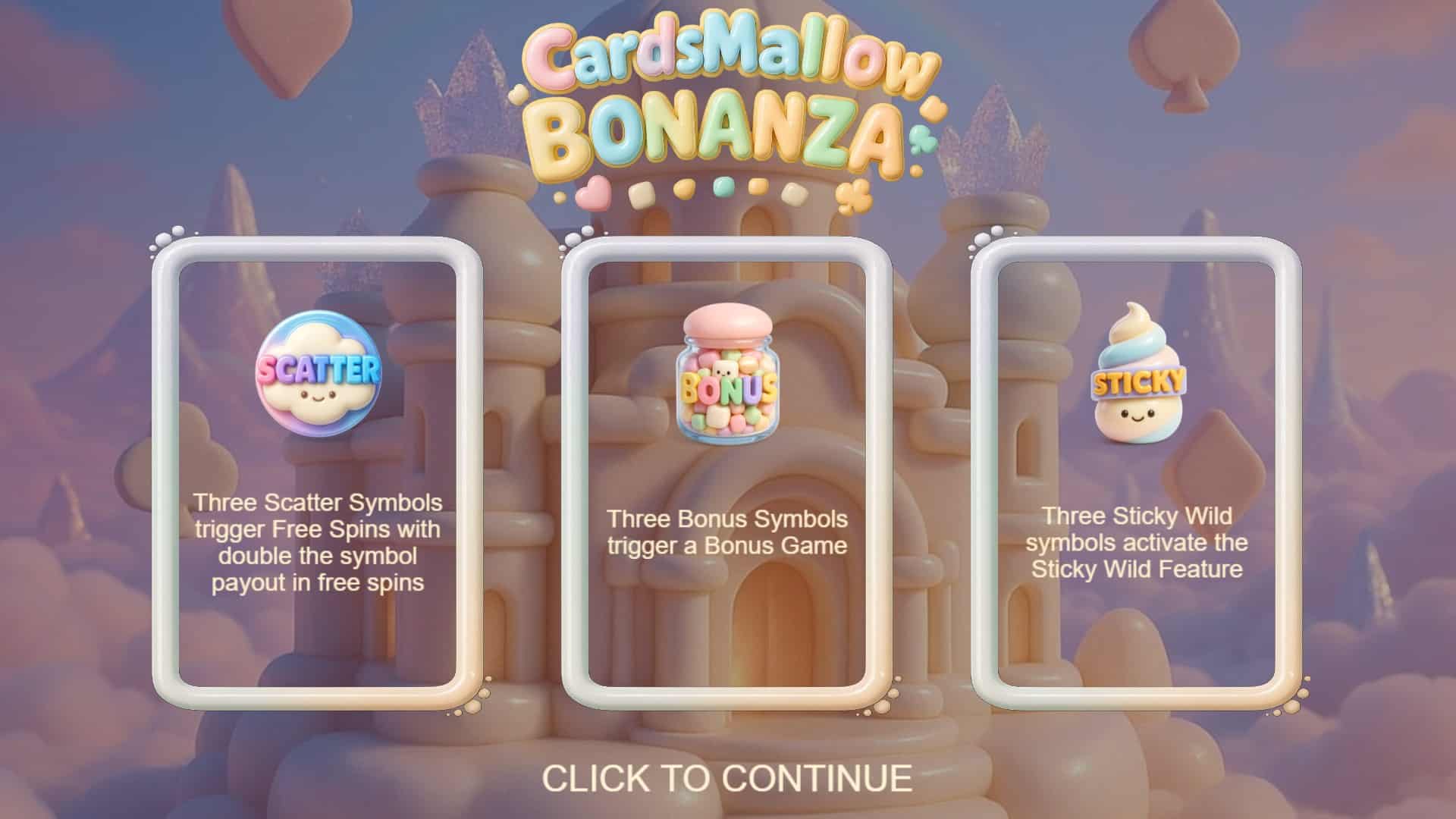 CardsMallow Bonanza slot intro screen
