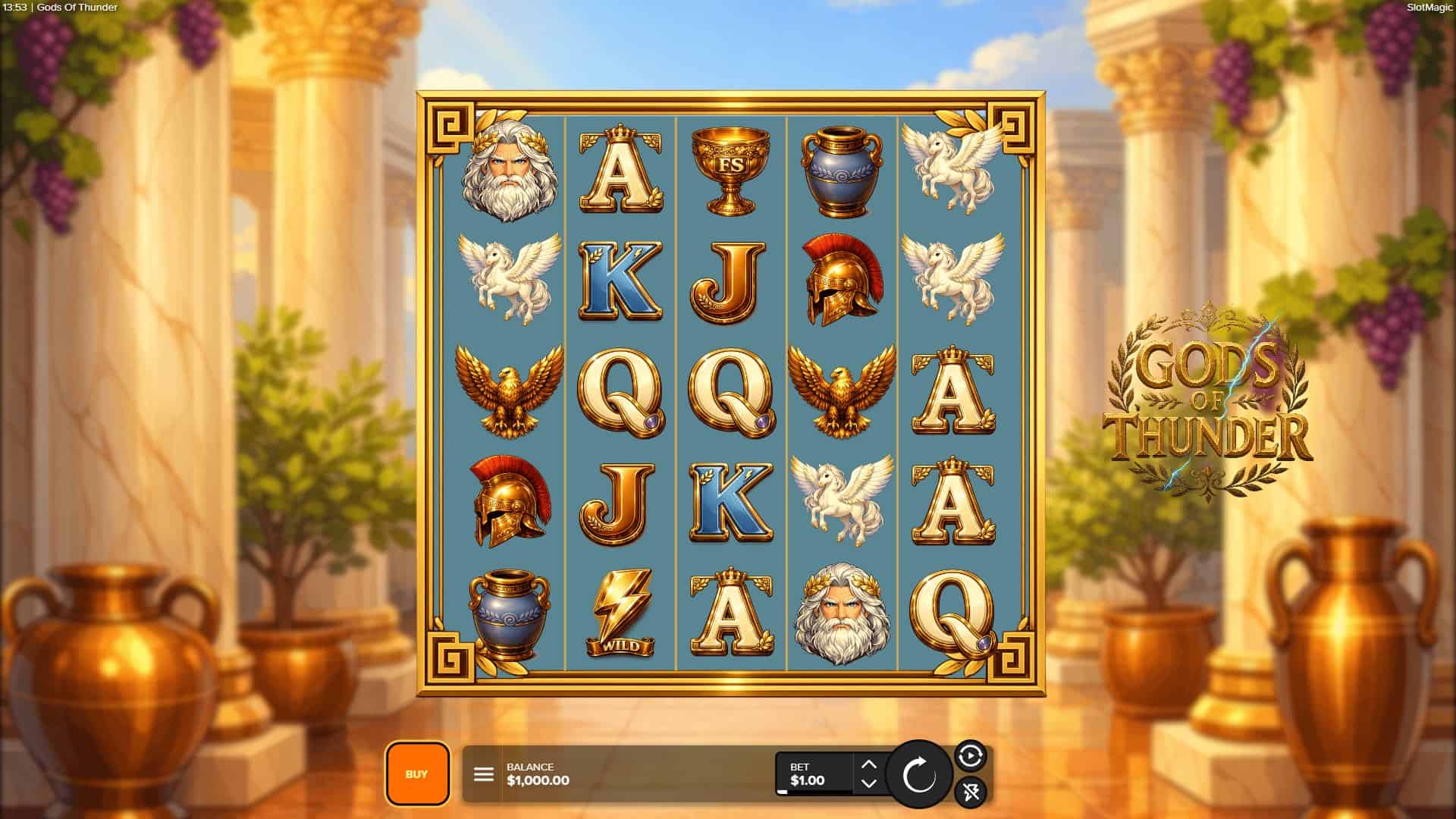 Gods Of Thunder slot gameplay reels