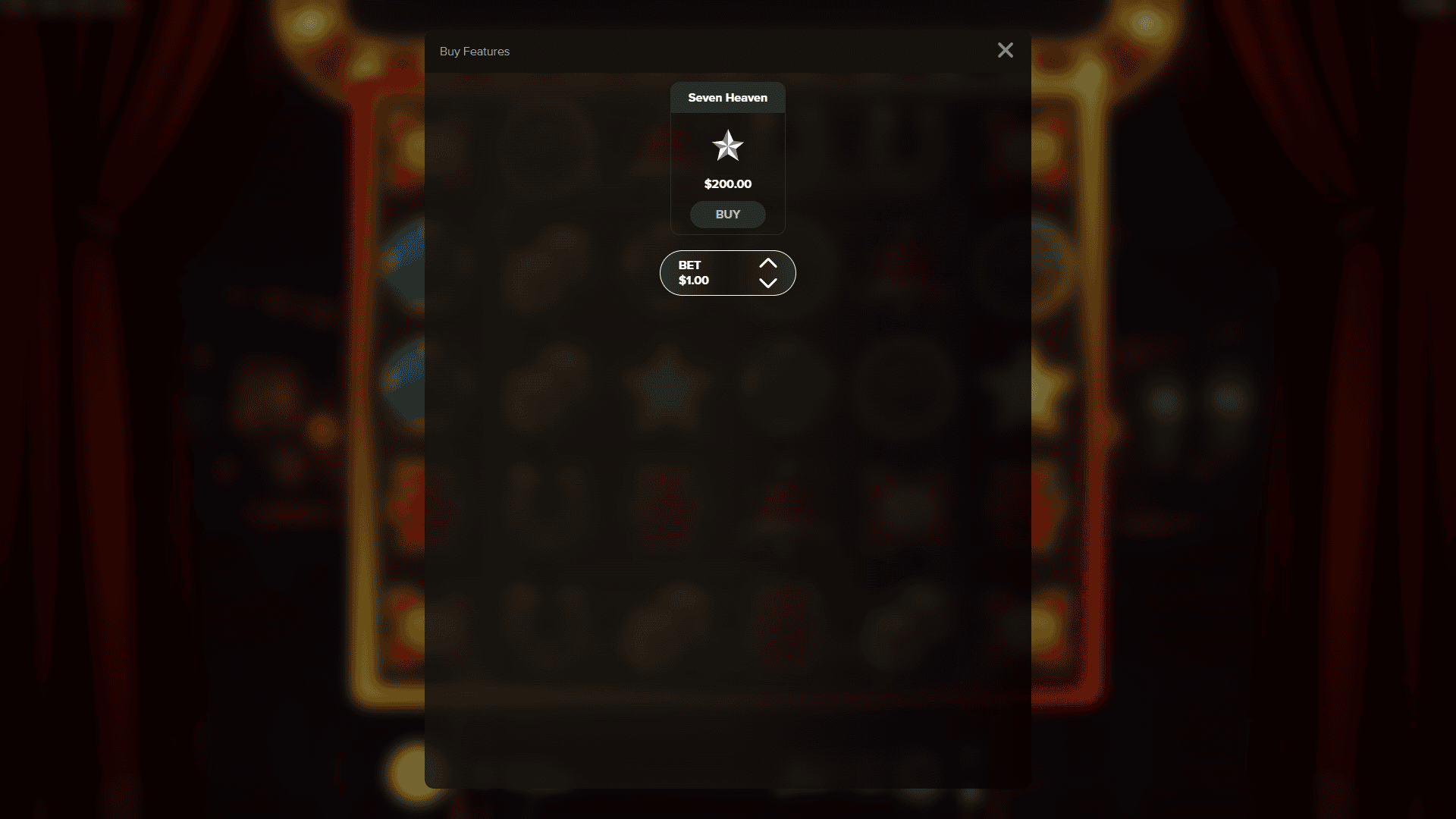 Triple Charm Sevens bonus buy menu