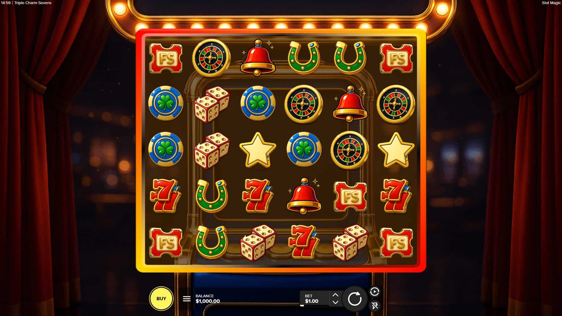 Triple Charm Sevens slot gameplay reels