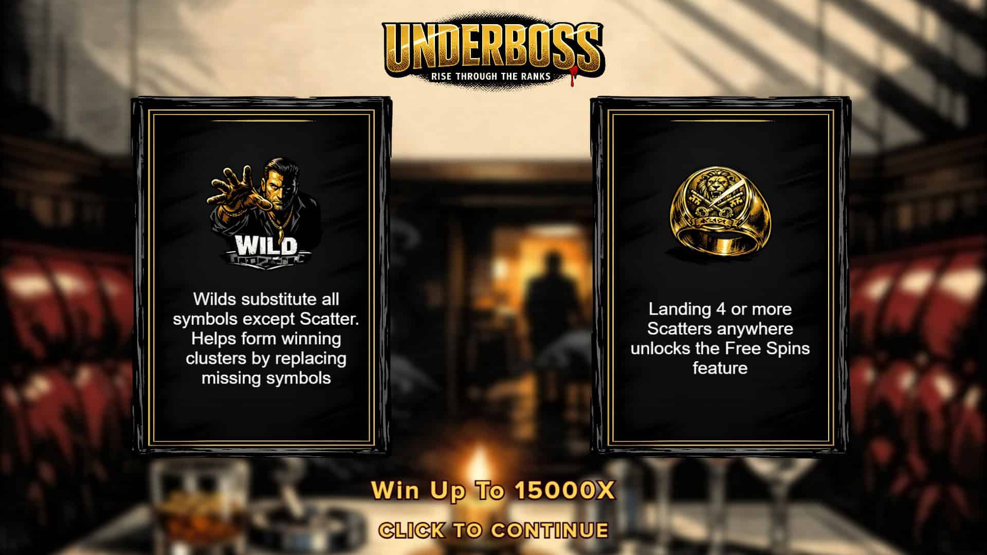 Underboss slot intro screen