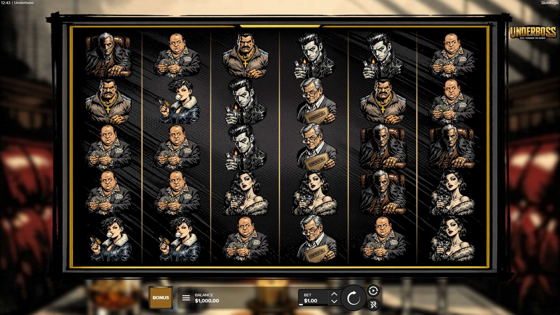 Underboss slot gameplay reels