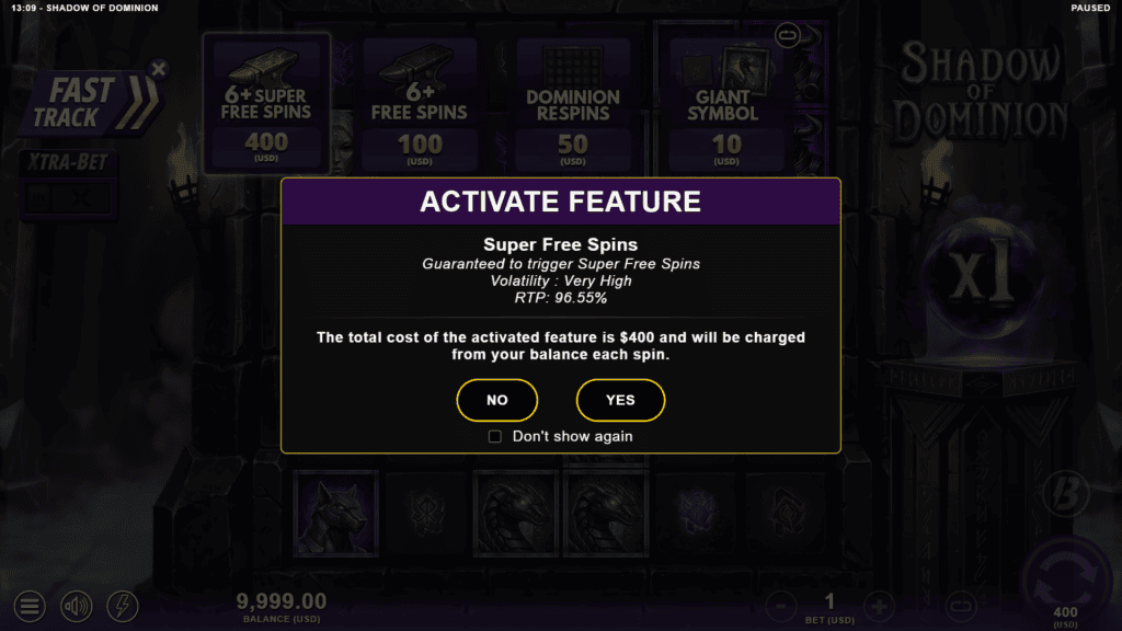 Slotmill shadow of dominion bonus buy