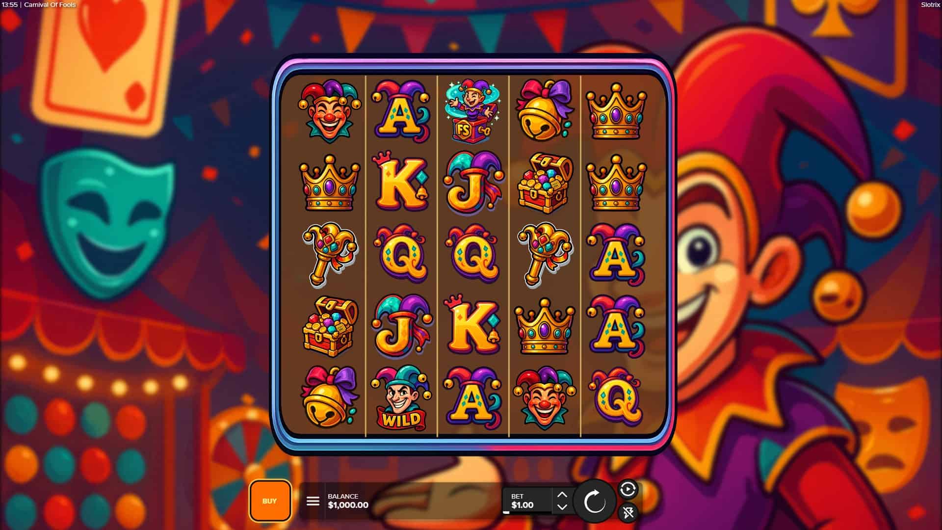 Carnival Of Fools slot gameplay reels