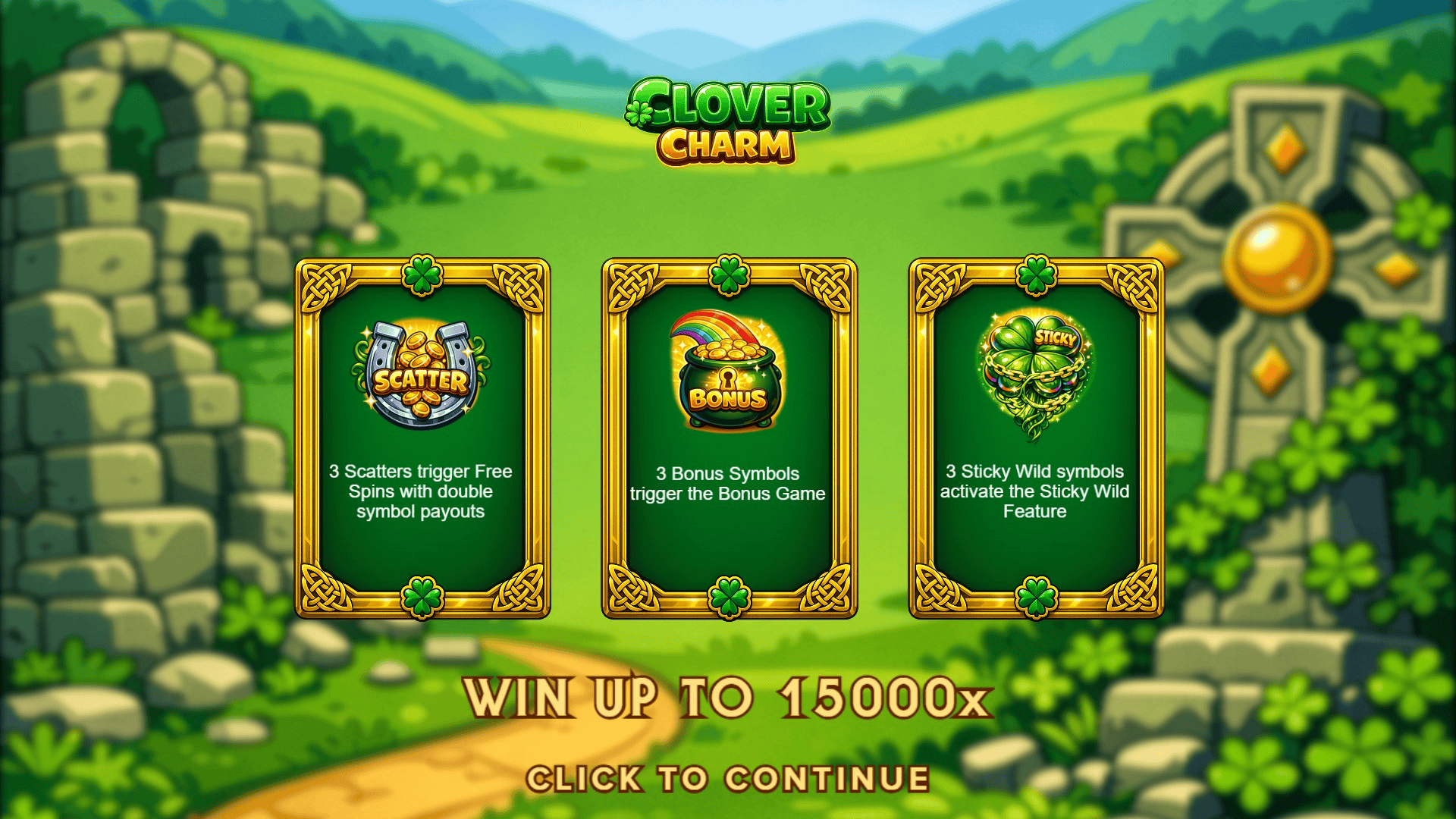 Clover Charm slot intro screen