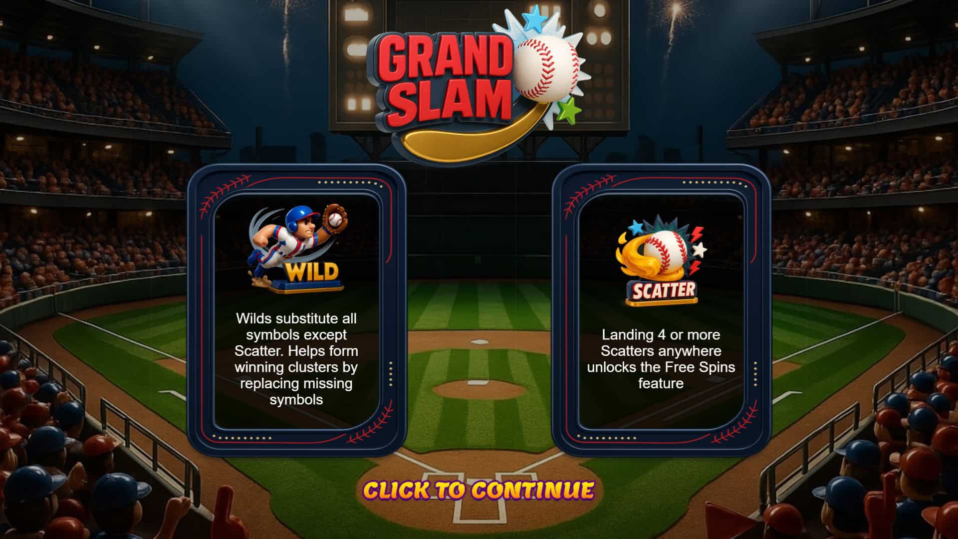 Grand Slam slot intro screen