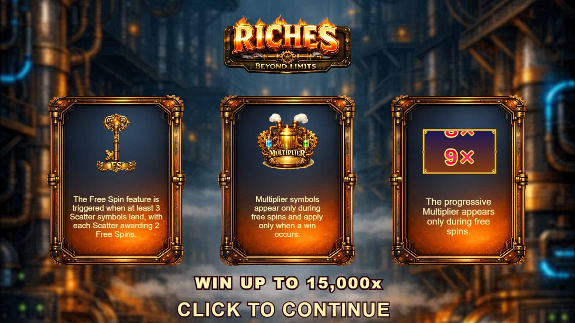 Riches Beyond Limits slot intro screen