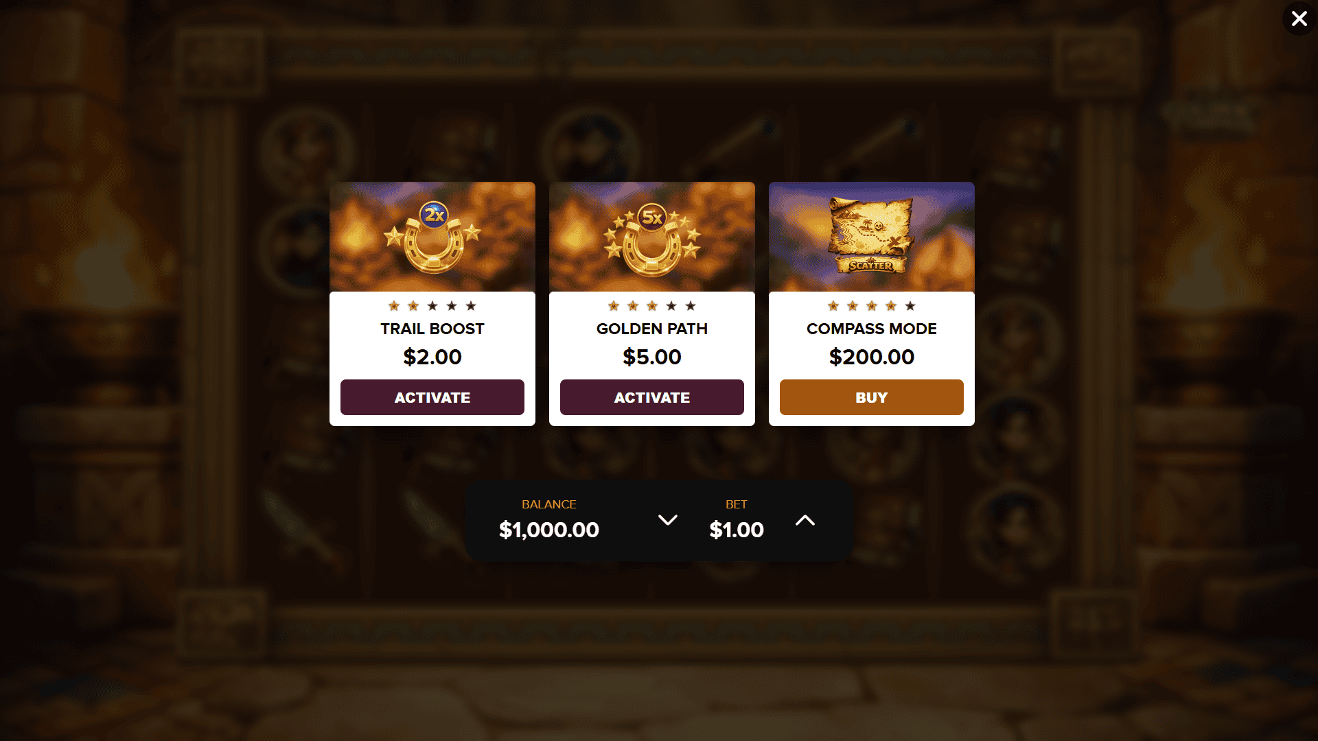 Trail of Golden Compass bonus buy menu