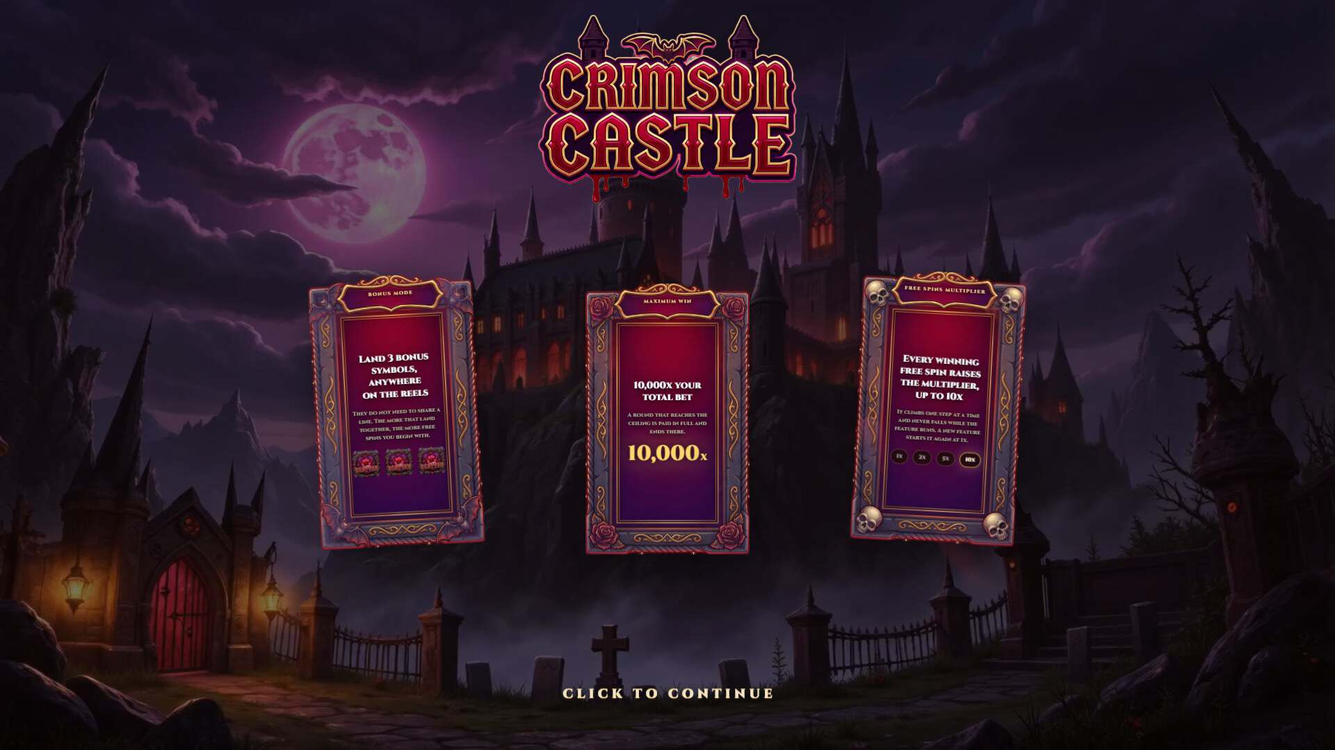 Crimson Castle slot intro screen