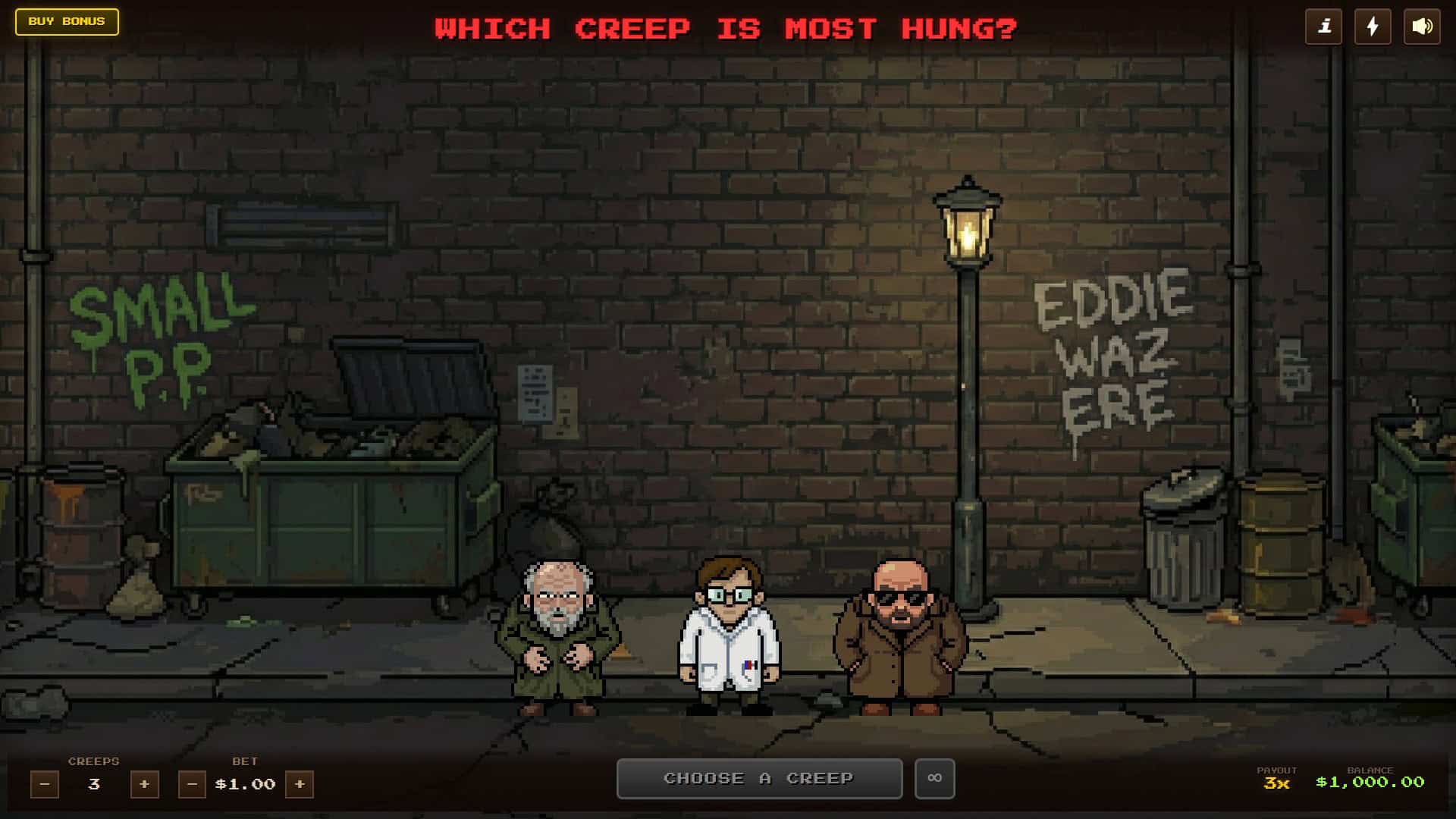 Creeps slot gameplay reels