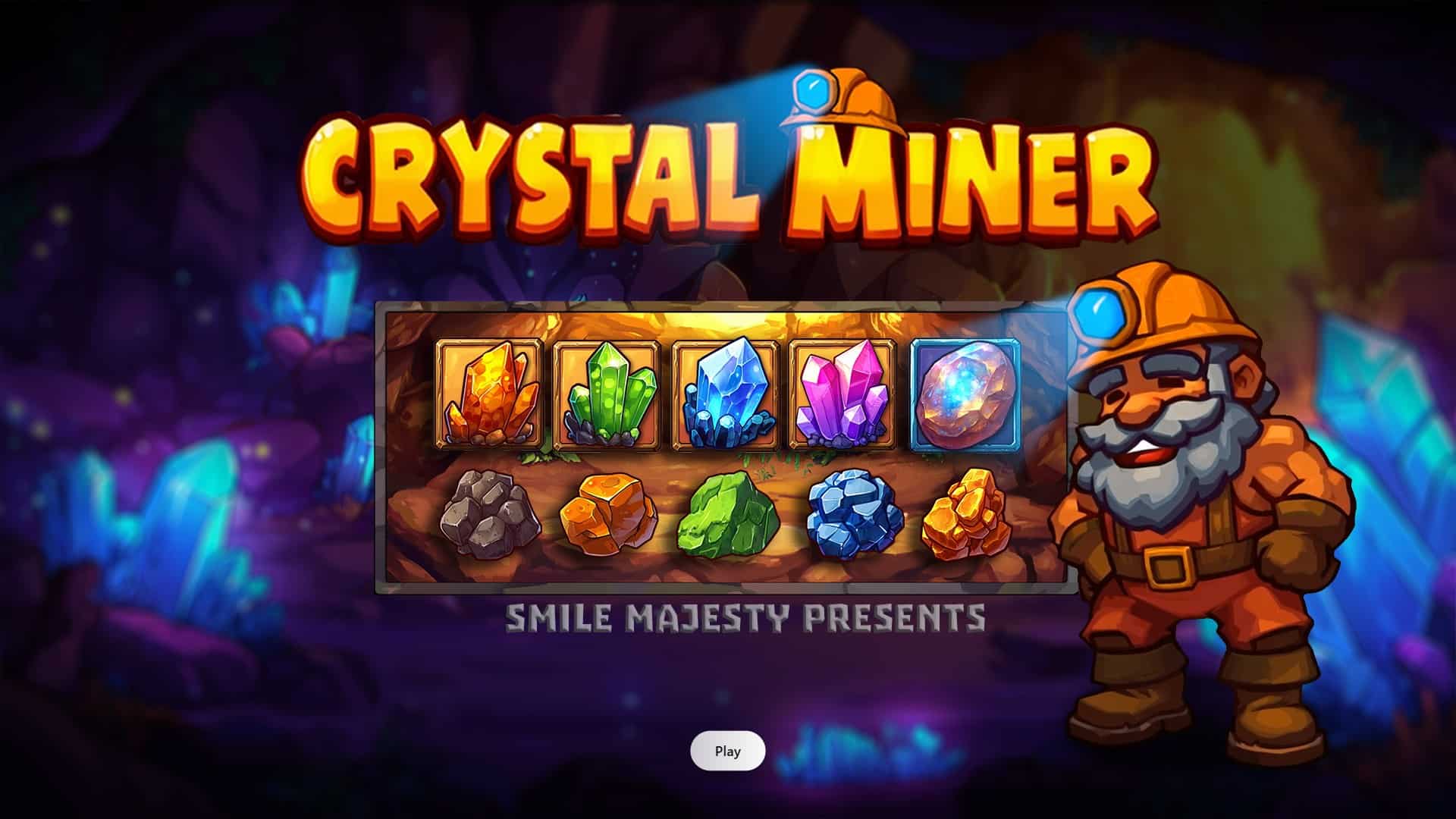 Crystal Miner slot intro screen