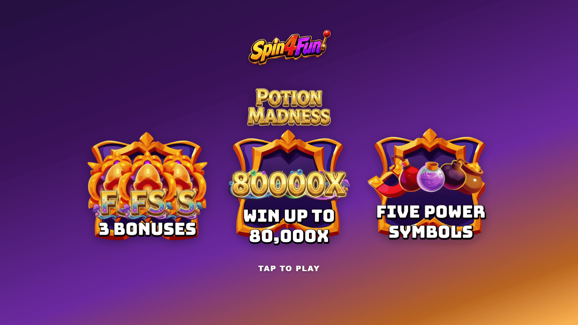 Potion Madness slot intro screen