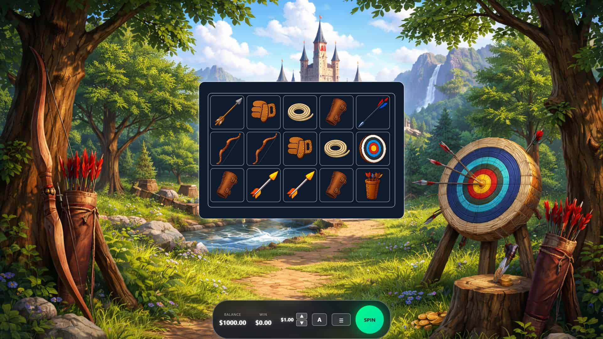Archery Kingdom Cluster Pays slot gameplay reels