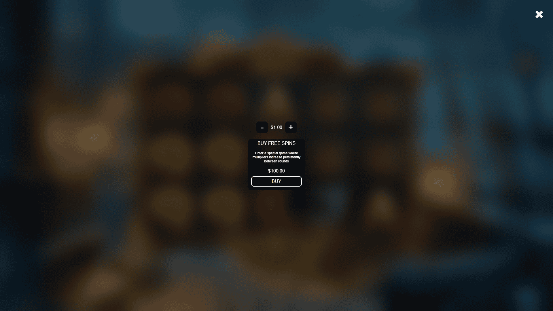 Roger Dodger Gold bonus buy menu
