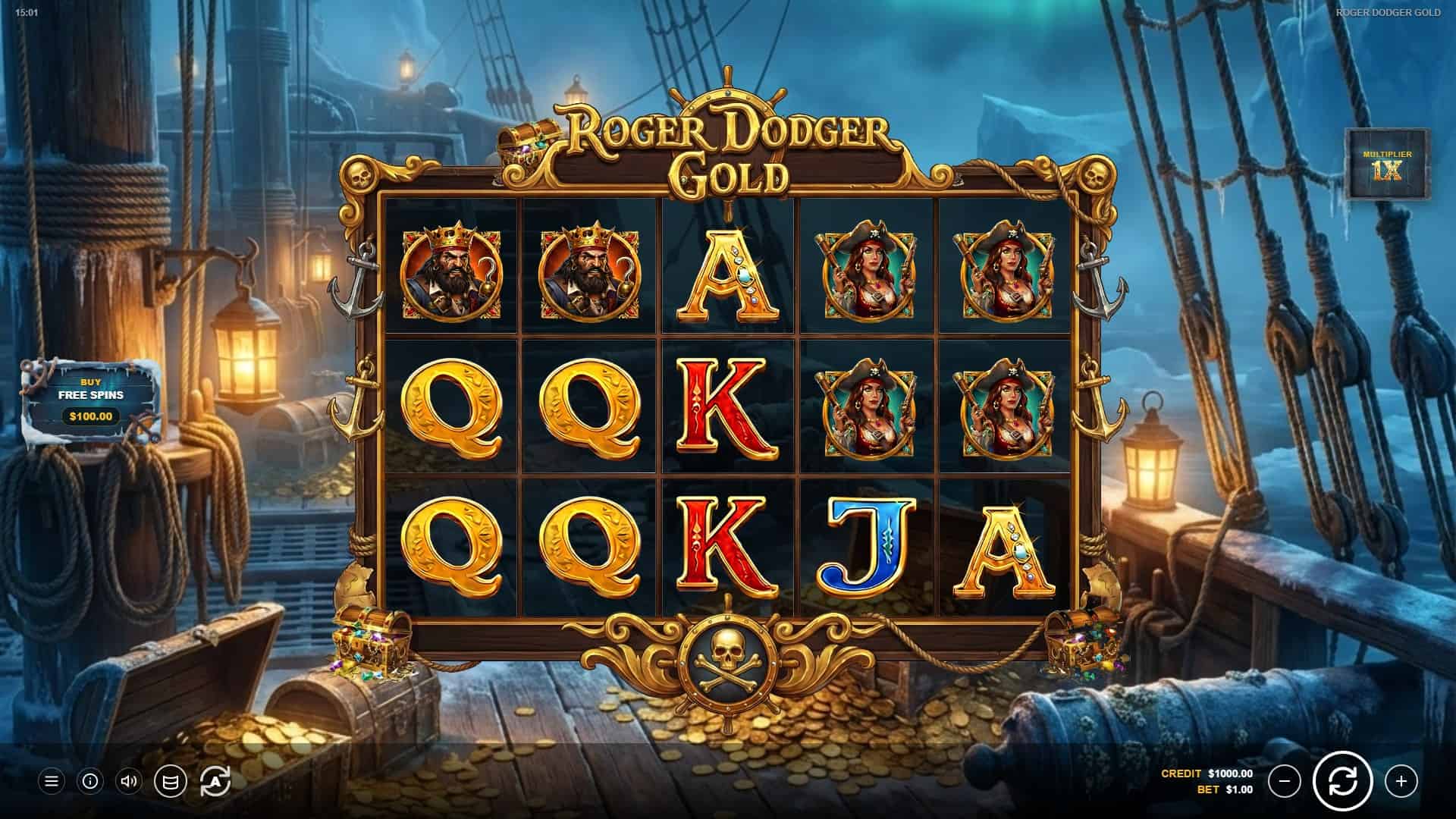 Roger Dodger Gold slot gameplay reels