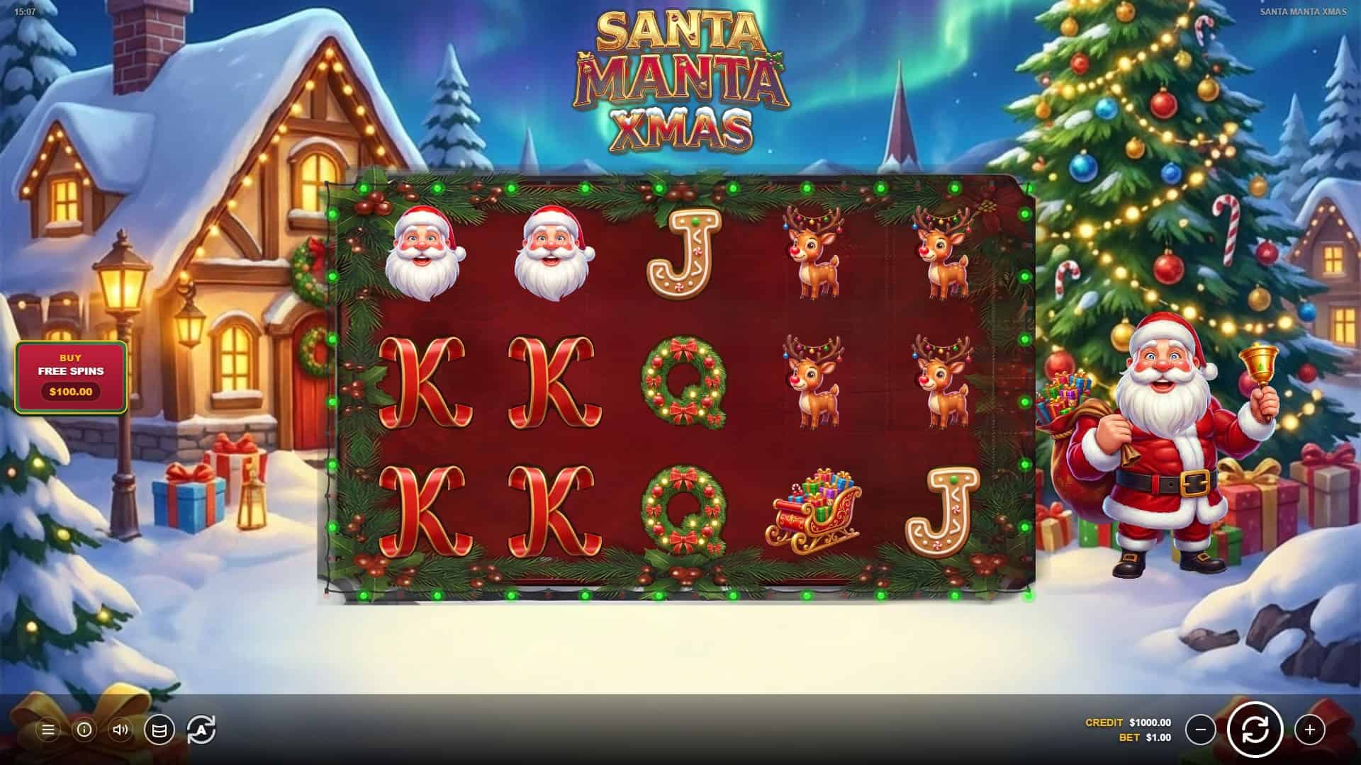 Santa Manta Xmas slot gameplay reels