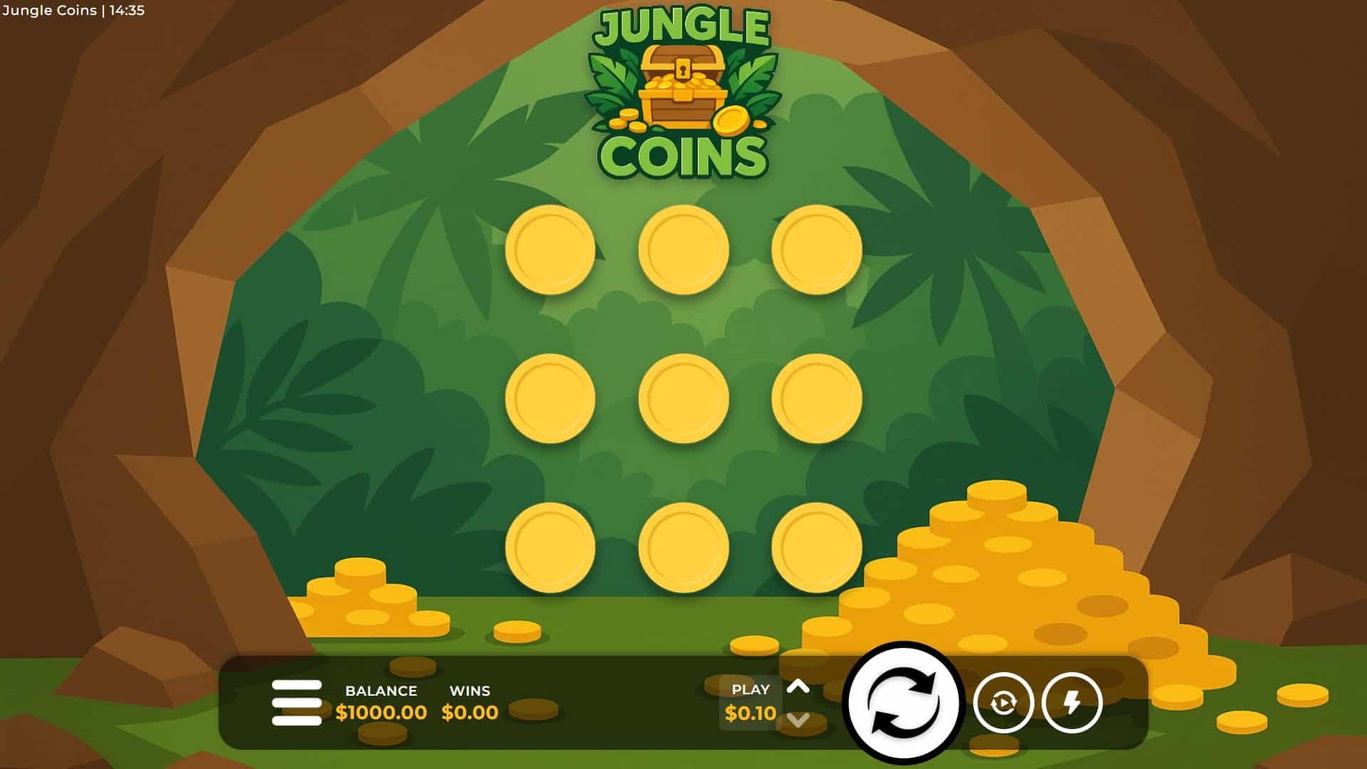 Jungle Coins slot gameplay reels