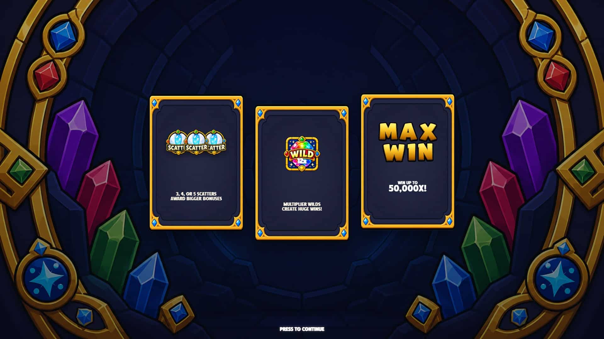 Magic Gems slot intro screen