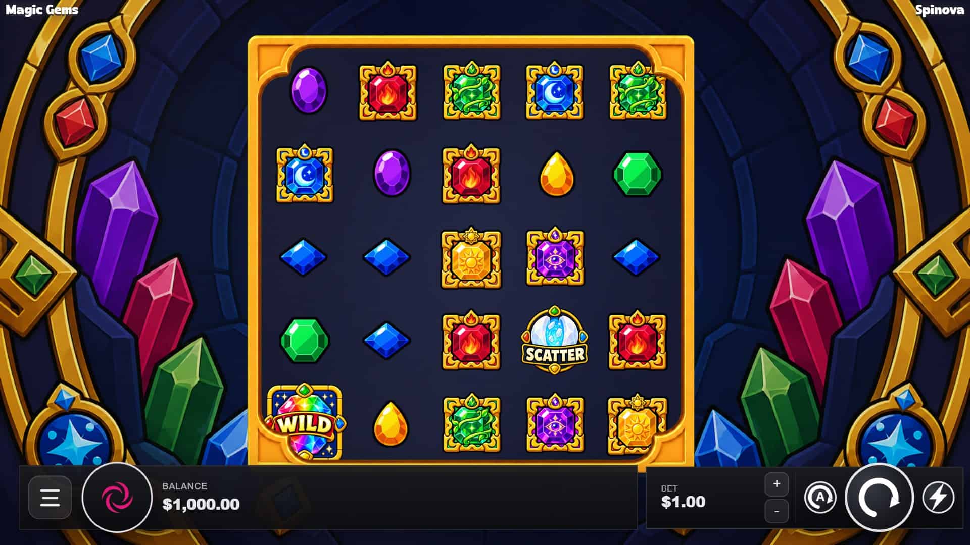 Magic Gems slot gameplay reels