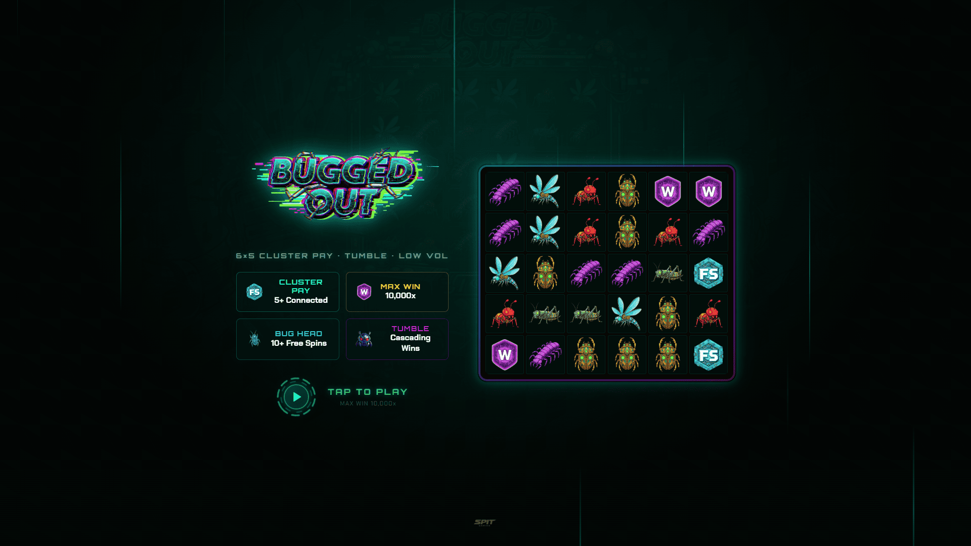 Bugged Out slot intro screen