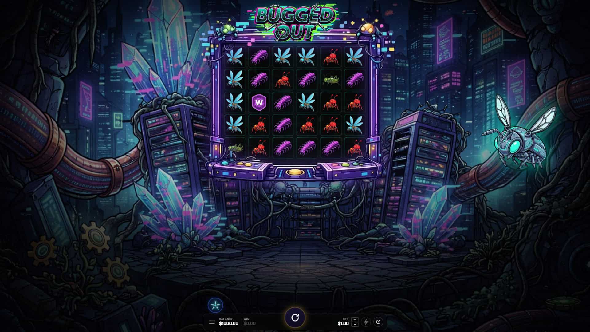 Bugged Out slot gameplay reels