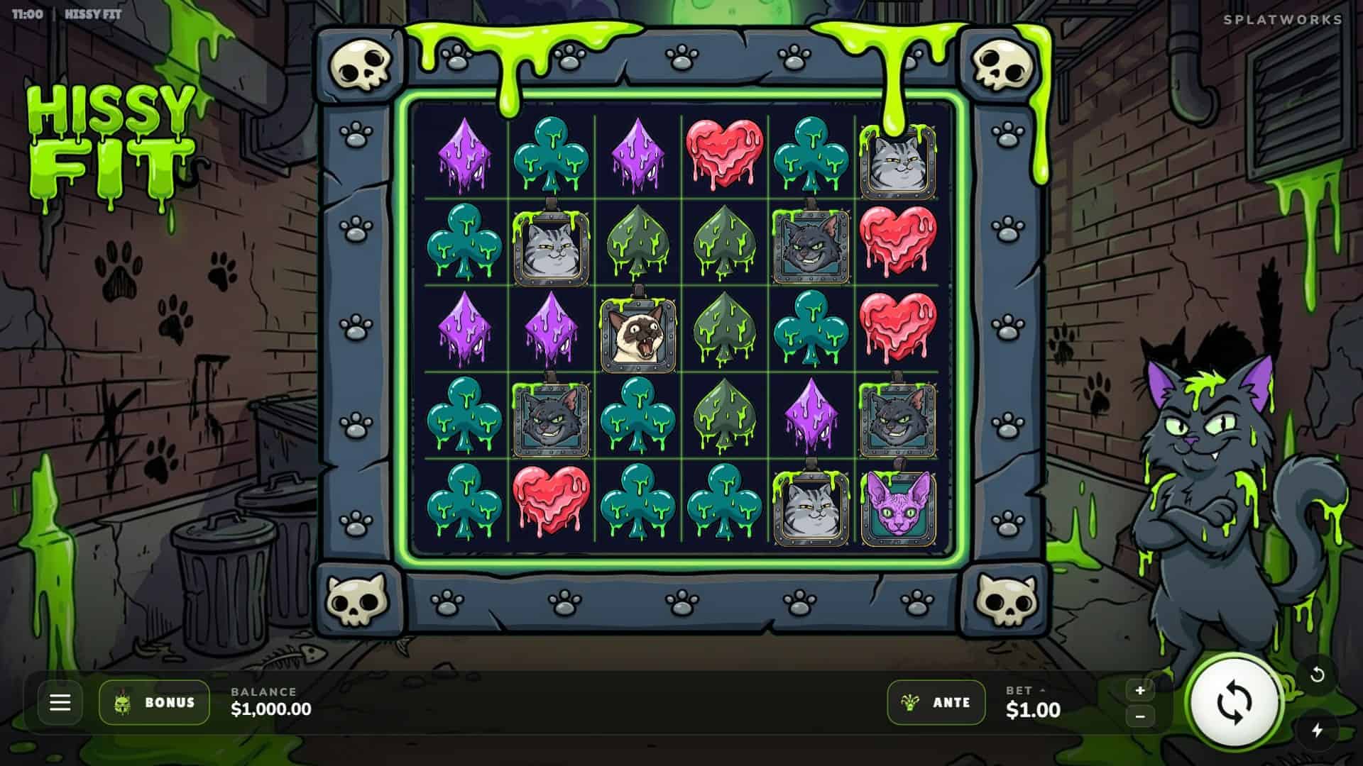 Hissy Fit slot gameplay reels