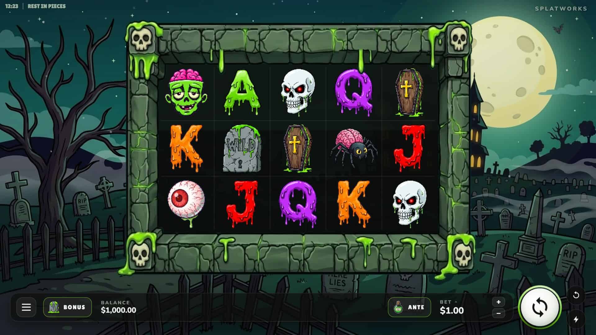 Rest in Pieces slot gameplay reels