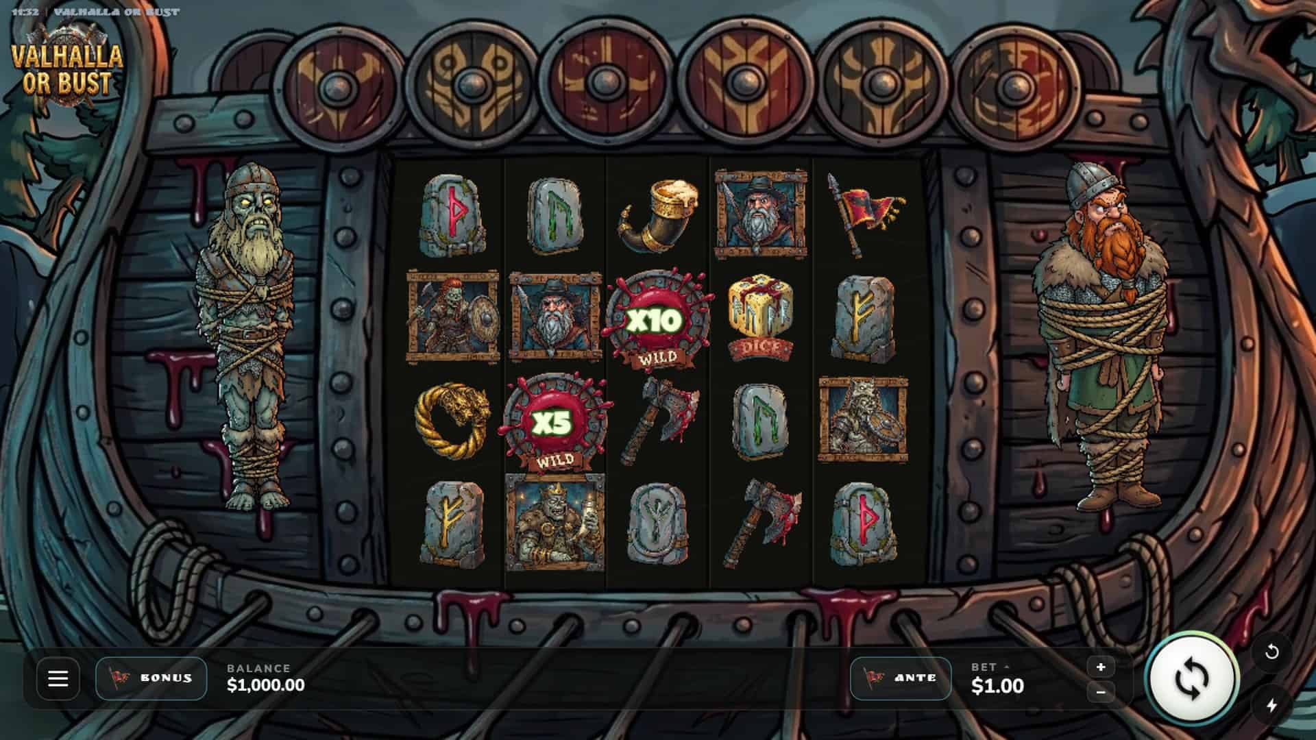 Valhalla or bust slot gameplay reels