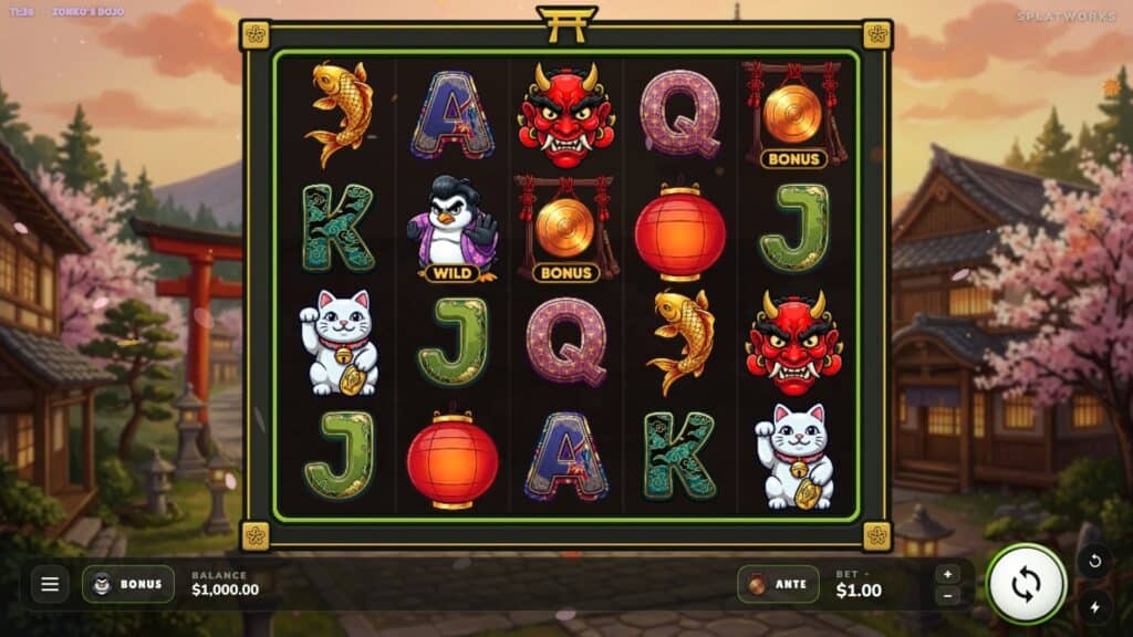 Splatworks zonkos dojo slot game preview
