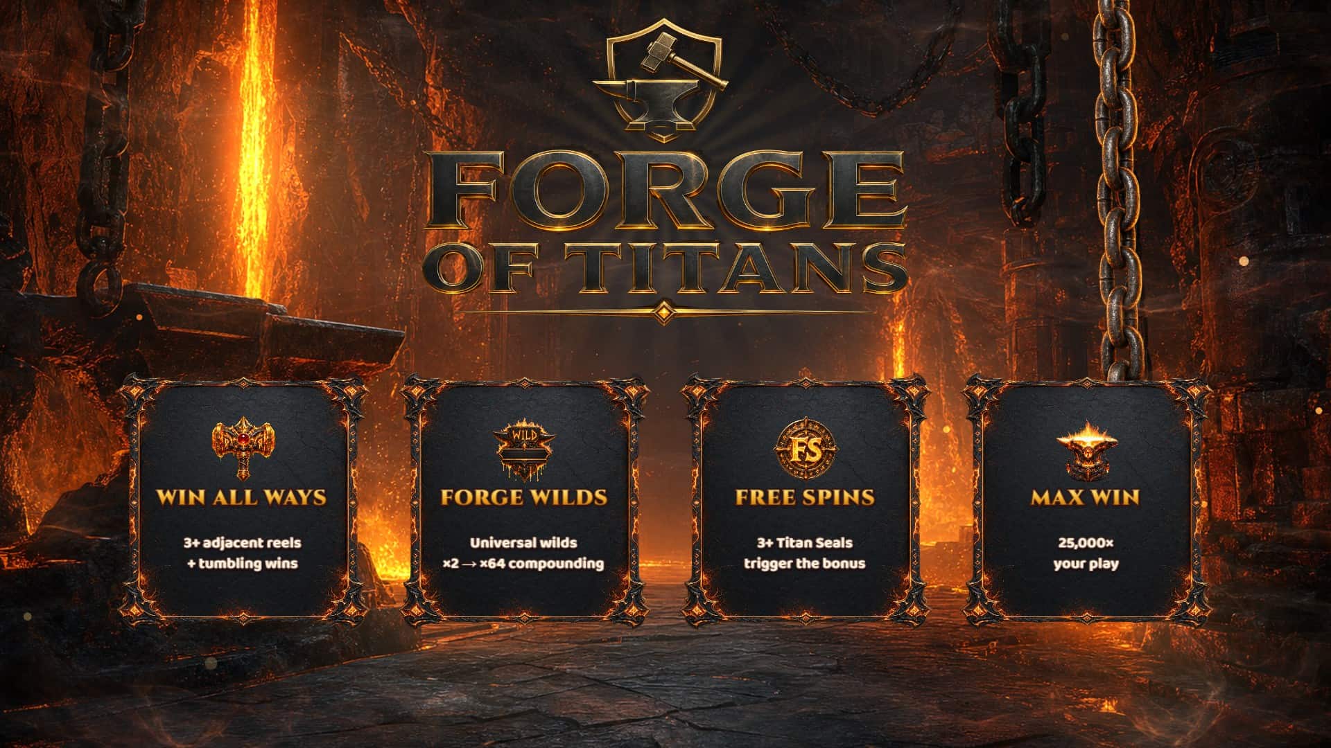Forge Of Titans slot intro screen