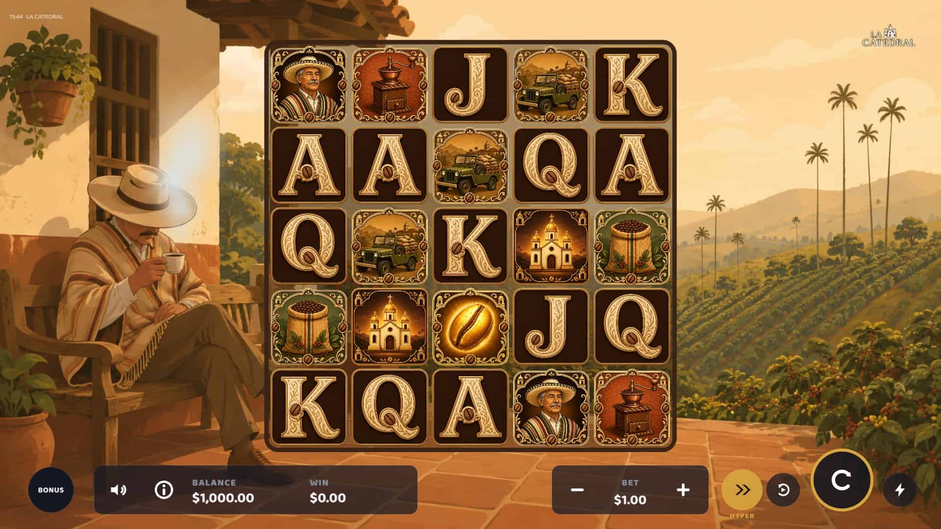 La Catedral slot gameplay reels