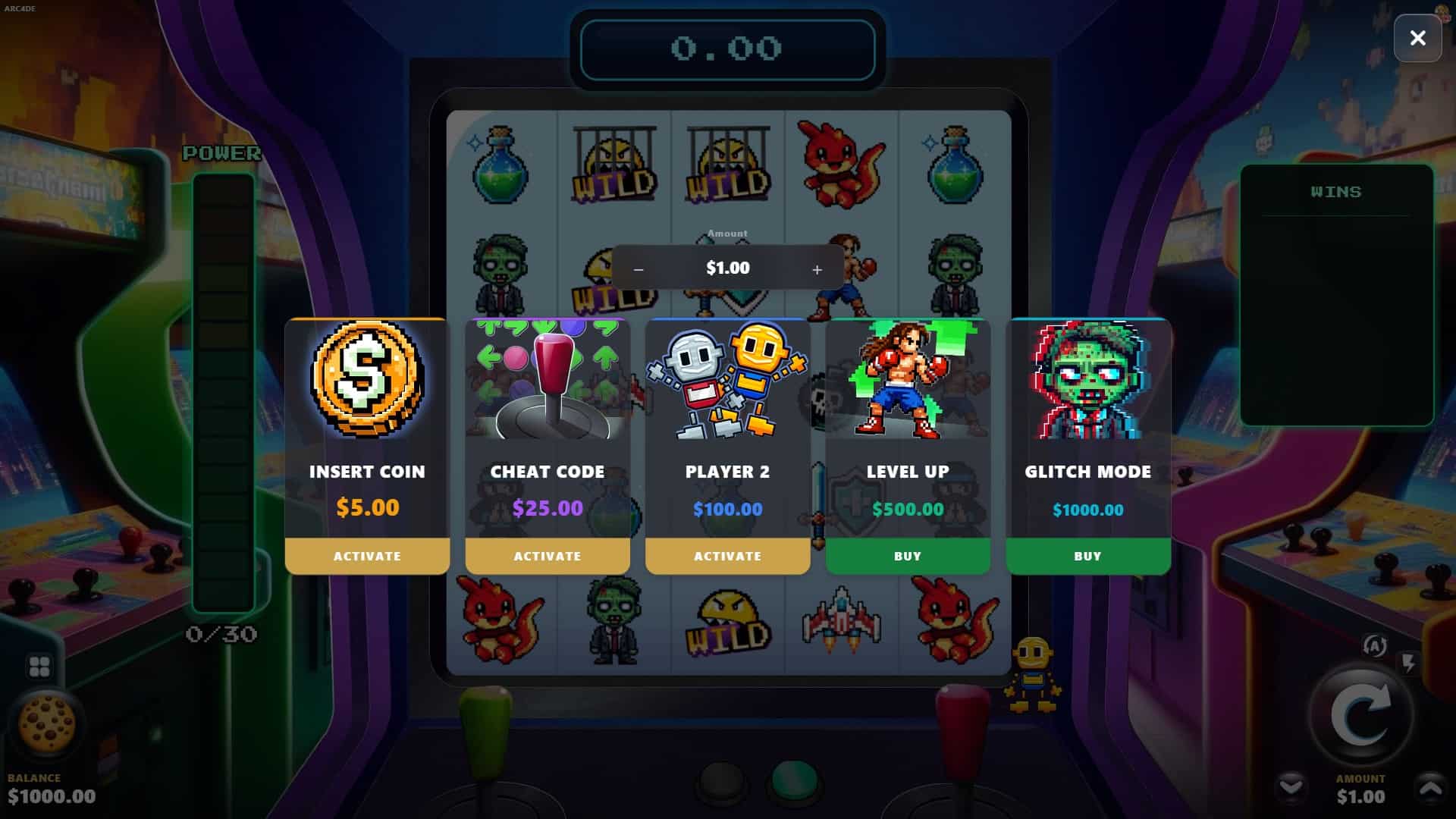 Arc4de bonus buy menu