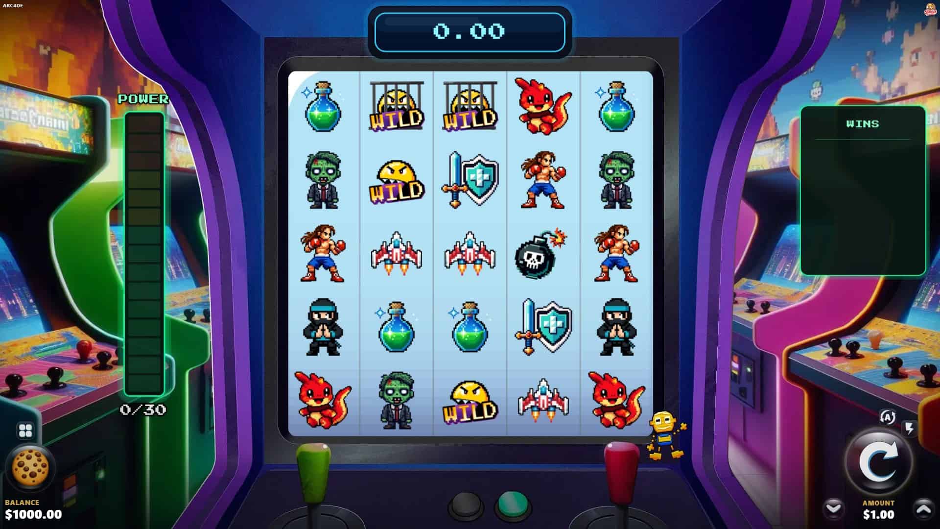 Arc4de slot gameplay reels