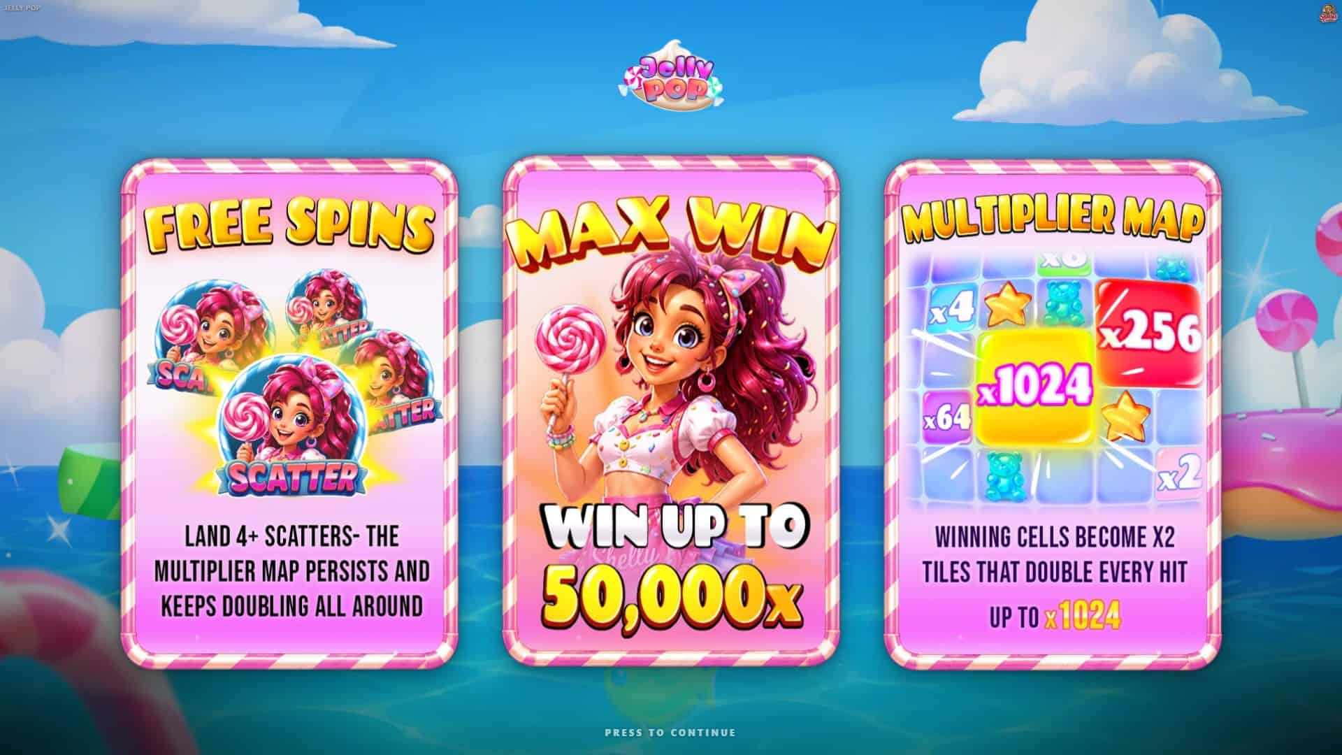 Jelly Pop slot intro screen