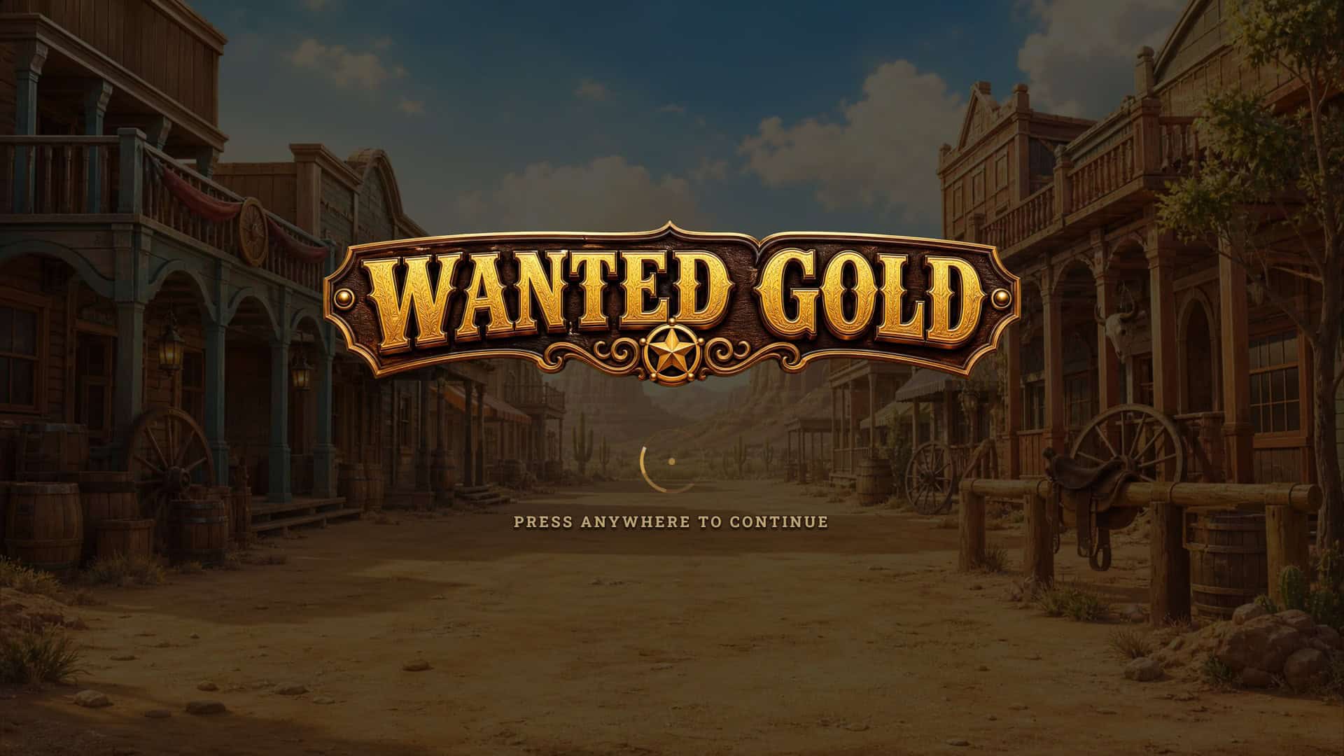 Wanted Gold slot intro screen