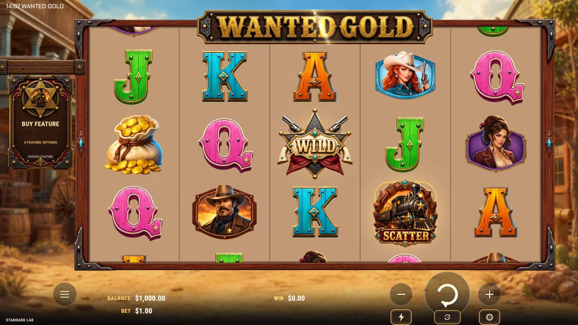 Wanted Gold slot gameplay reels