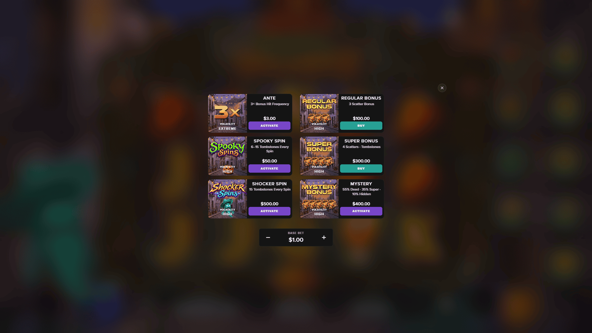 Spicy Party Halloween bonus buy menu
